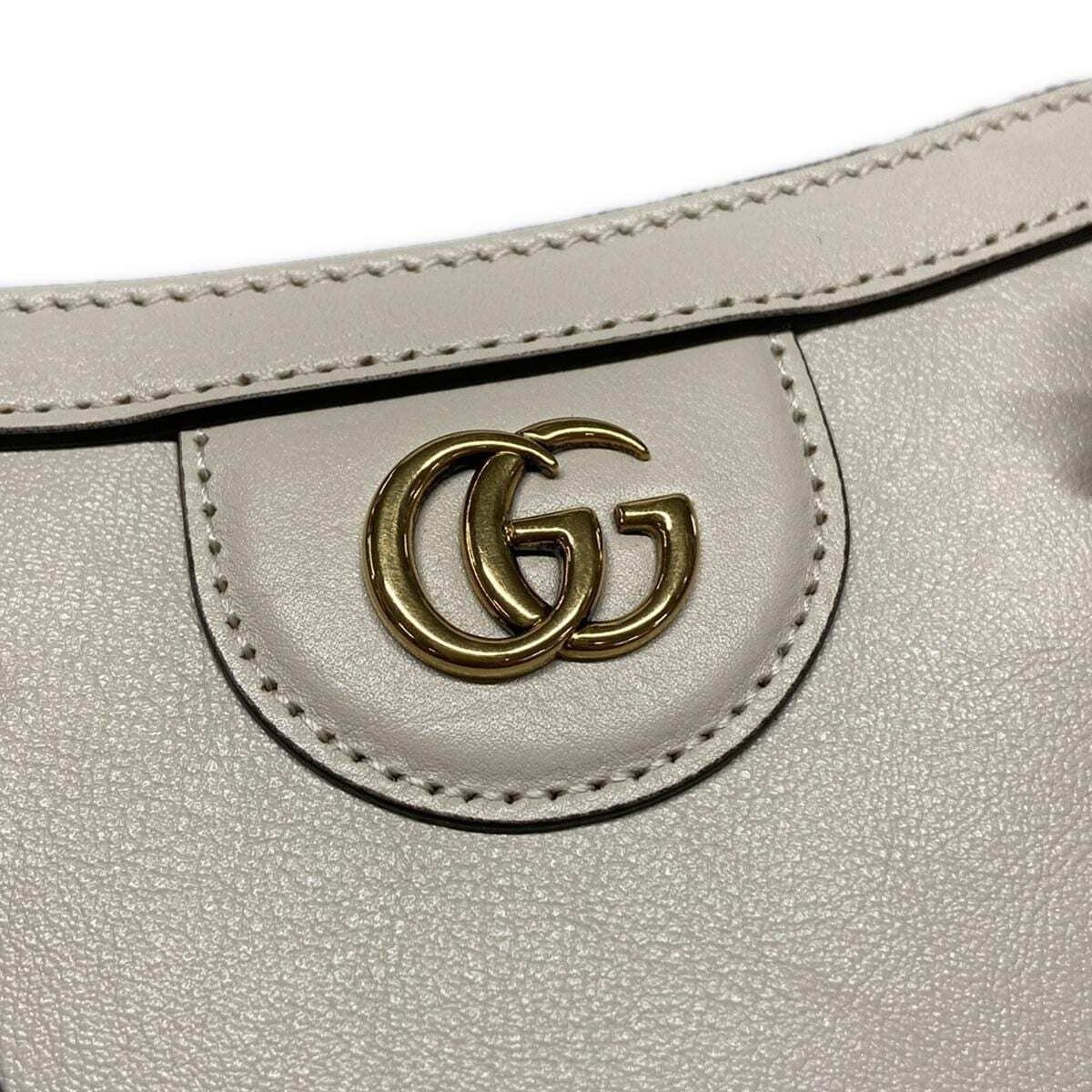 PRE-OWNED GG Diana Mini Cream Leather Tote Bag