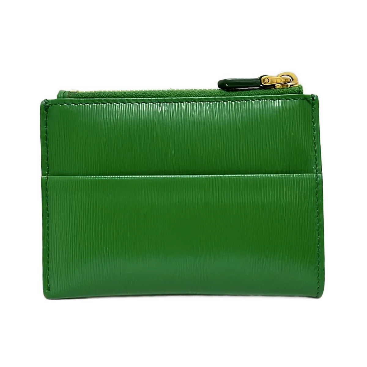 PRE-OWNED Green Leather Coin Case