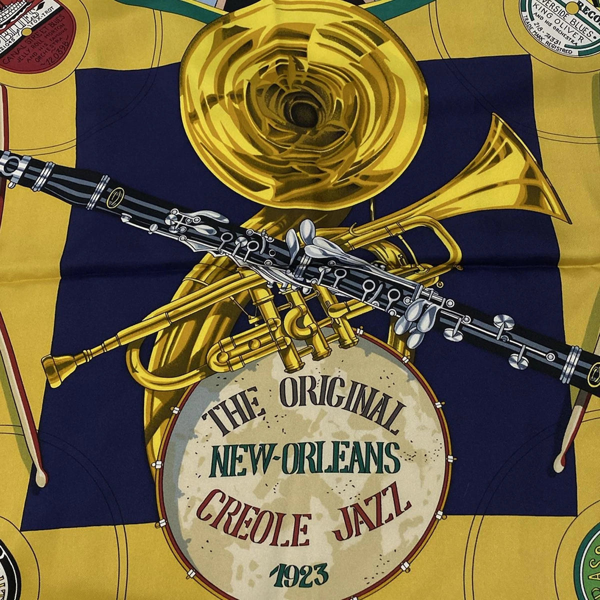 PRE-OWNED Silk New Orleans Creole Jazz Scarf 90