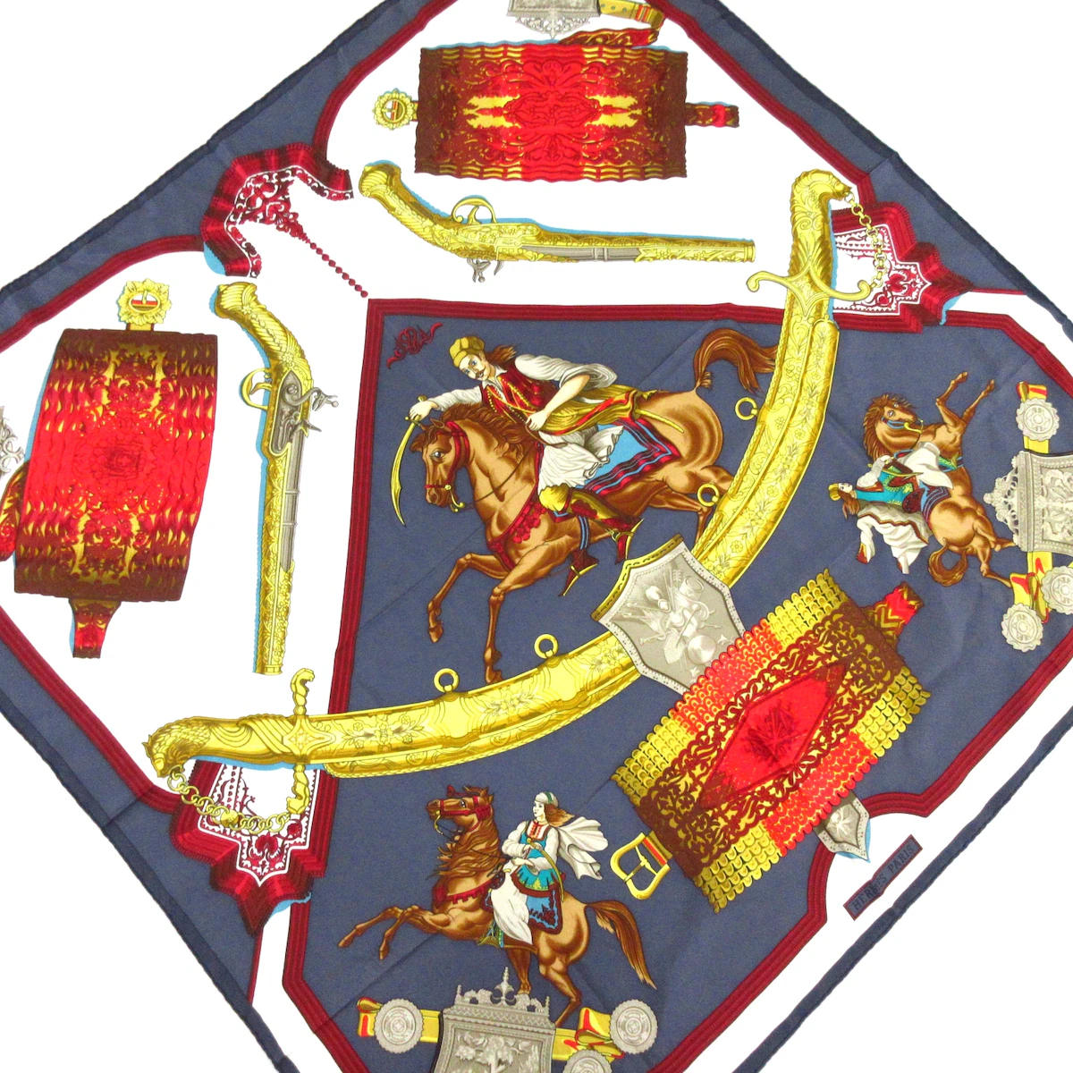 PRE-OWNED Hommage a l'Amitie Franco-Ellenique Silk Scarf