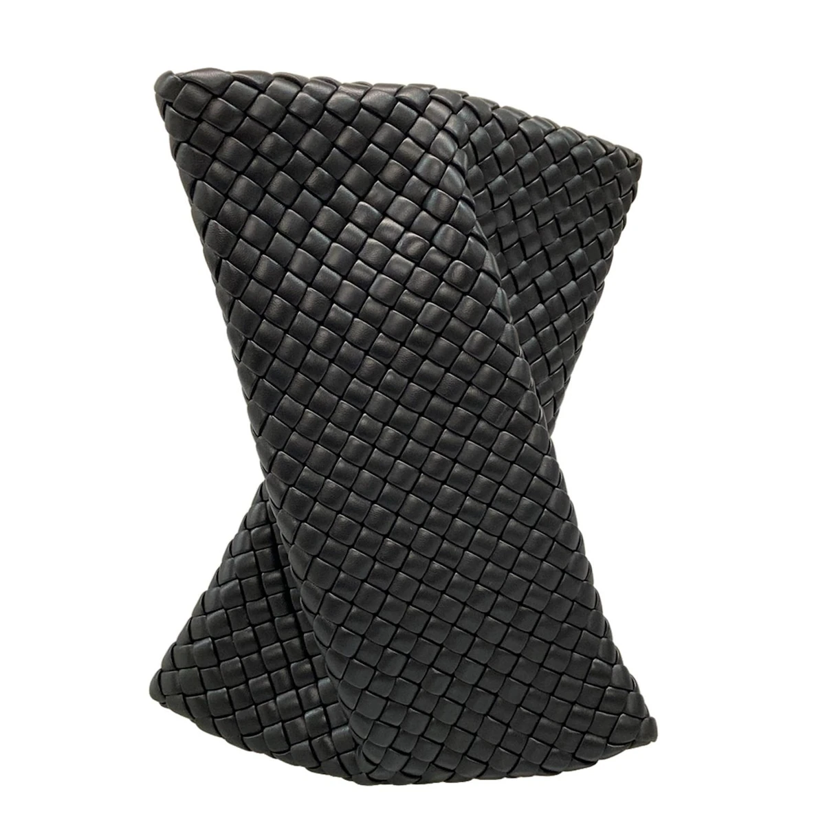 PRE-OWNED Crisscross Clutch Black Leather