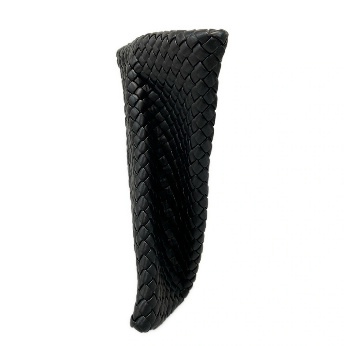 PRE-OWNED Crisscross Clutch Black Leather
