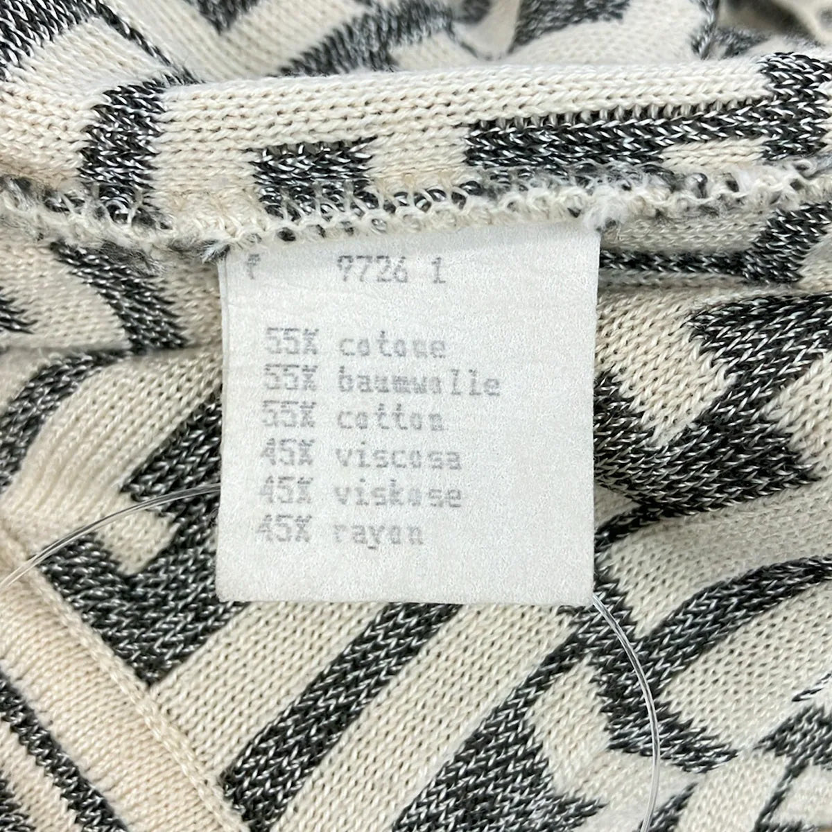 PRE-OWNED FF Zucca Cardigan White Dark Gray Women