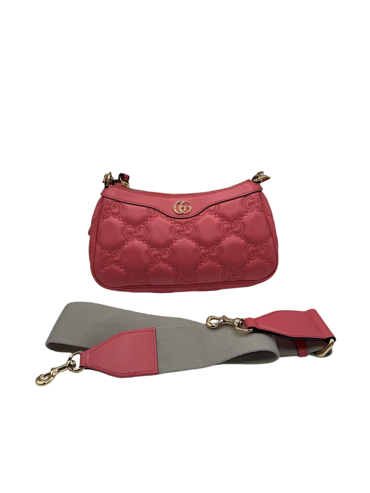 Bolso de hombro de piel rosa GG Matelasse de segunda mano