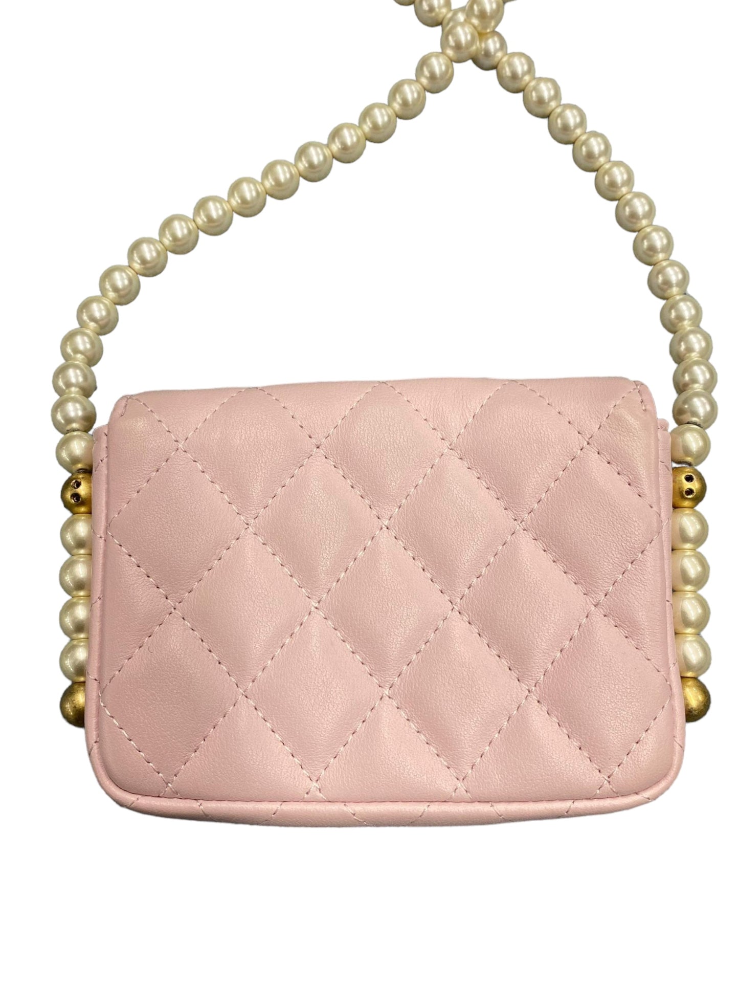 CHANEL -21S Classic Pearl Light Pink Small Wallet On Chain Crossbody Bag