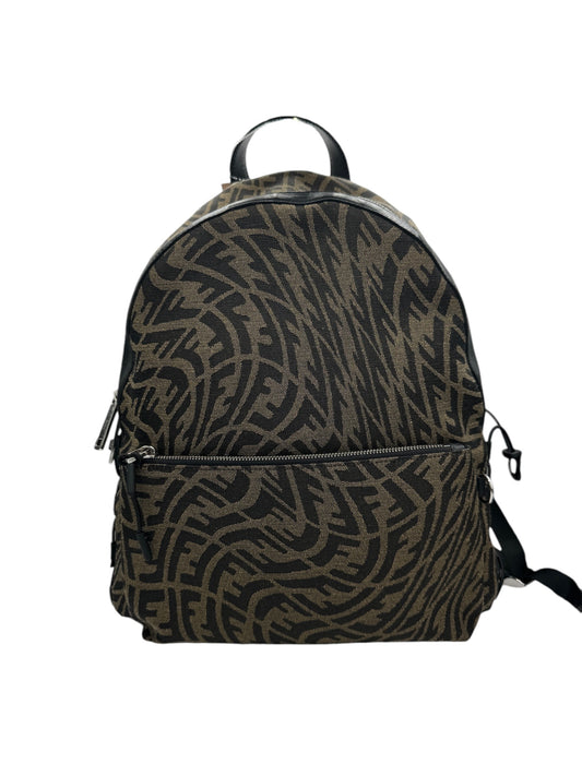 PRE-OWNED Sarah Coleman Zip Backpack Vertigo Zucca Canvas