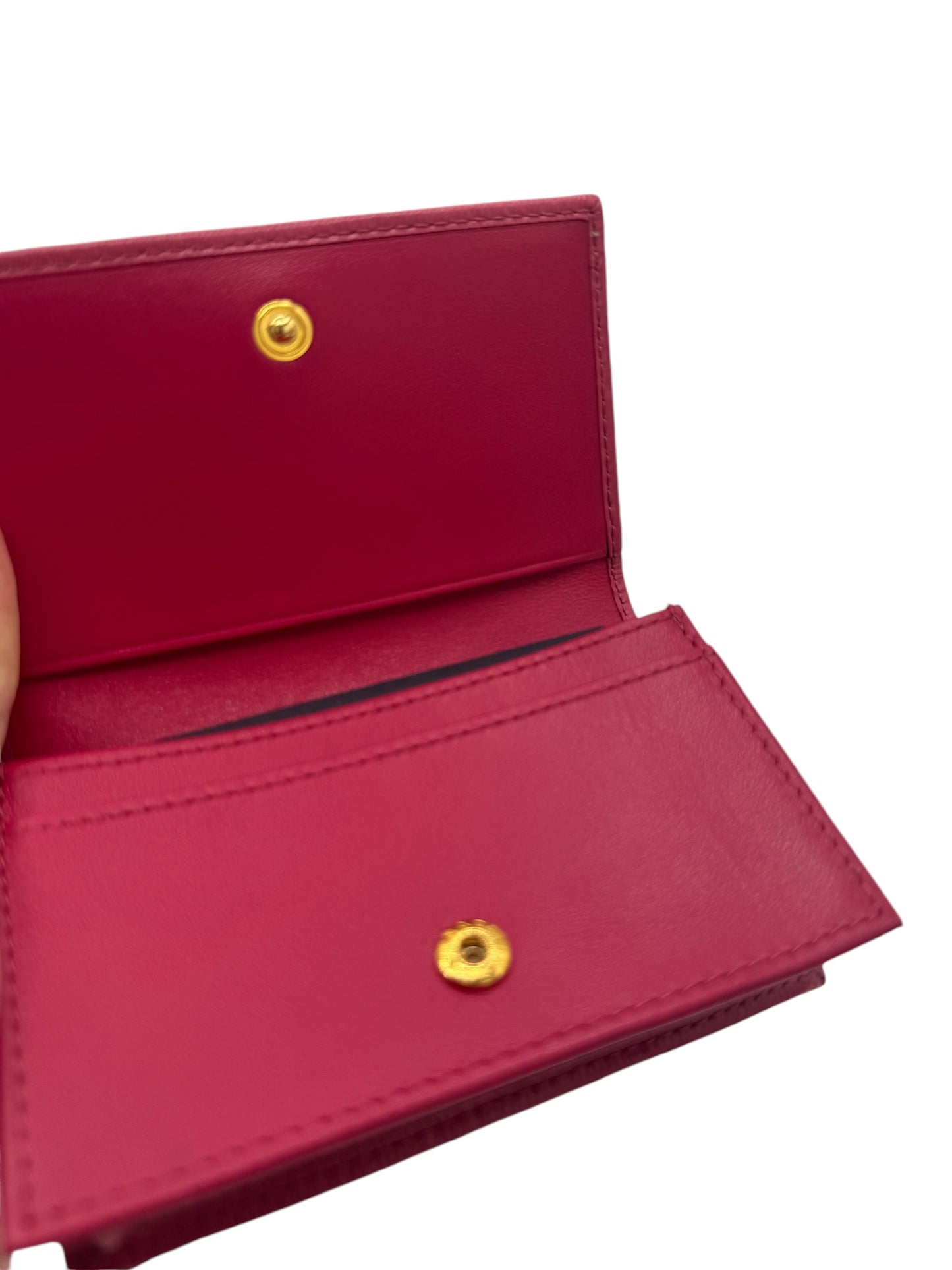 PRE-OWNED PRADA -Business Card Holder Pink Leather