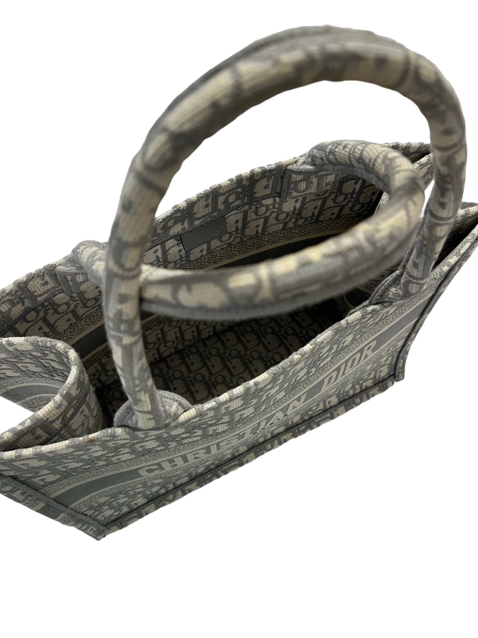 DIOR - Gris Crudo Oblicuo
 Bolsa de lona mediana para libros