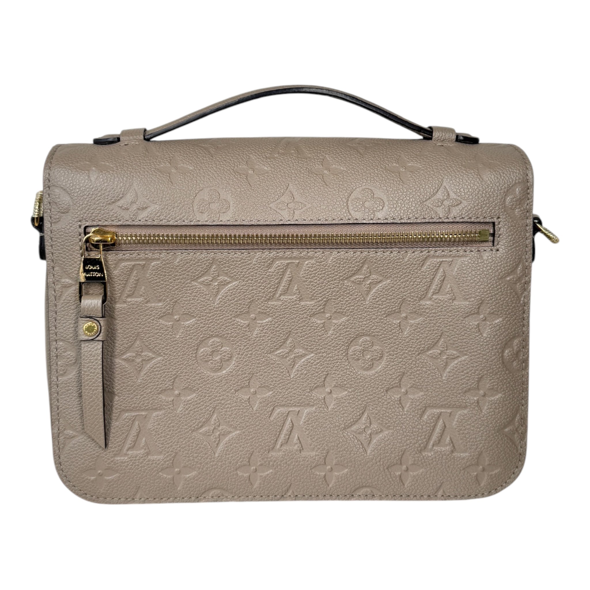 PRE-OWNED LV Turtledove Monogram Empreinte Leather Pochette Metis Crossbody Bag
