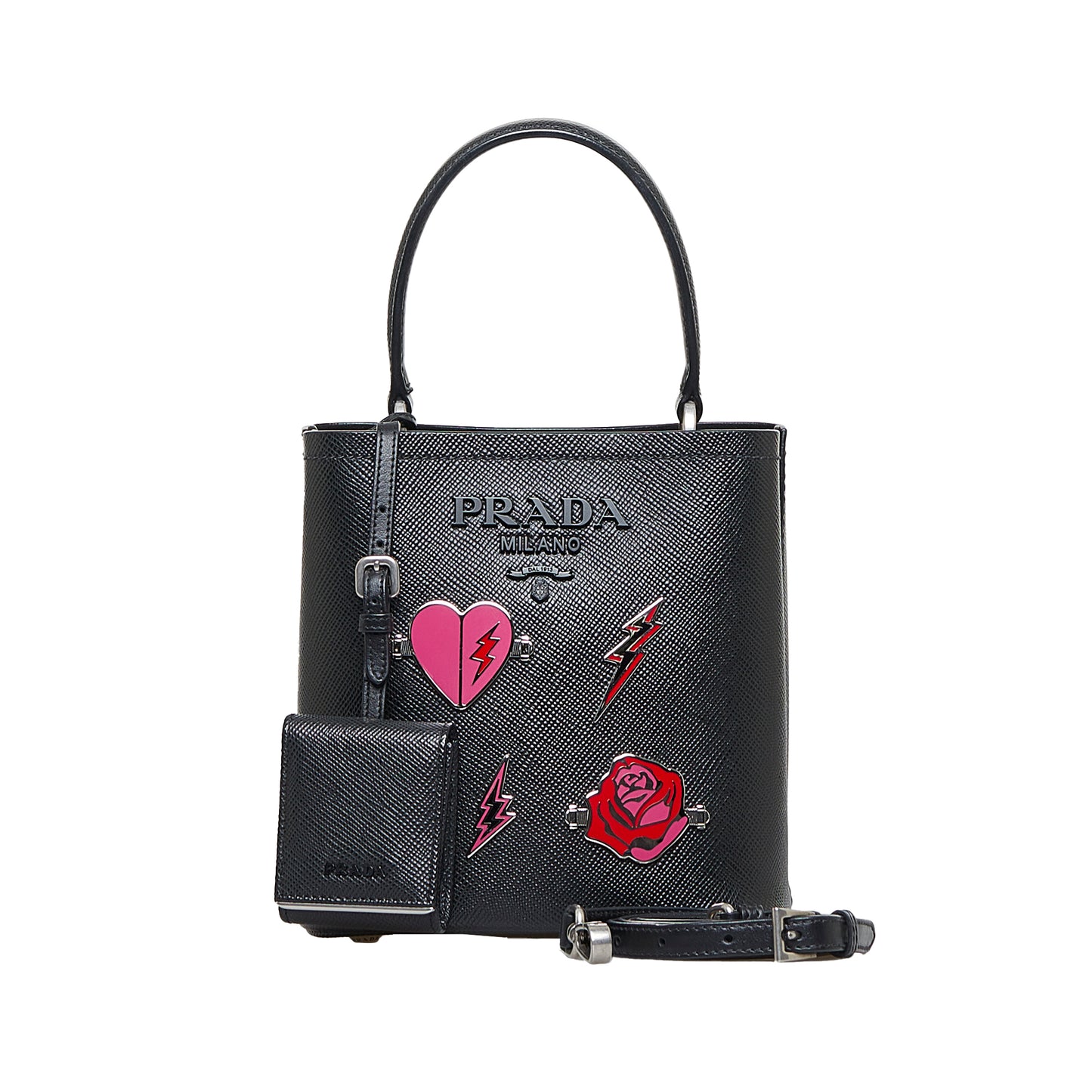 PRADA - Small Embellished Panier Bucket Bag