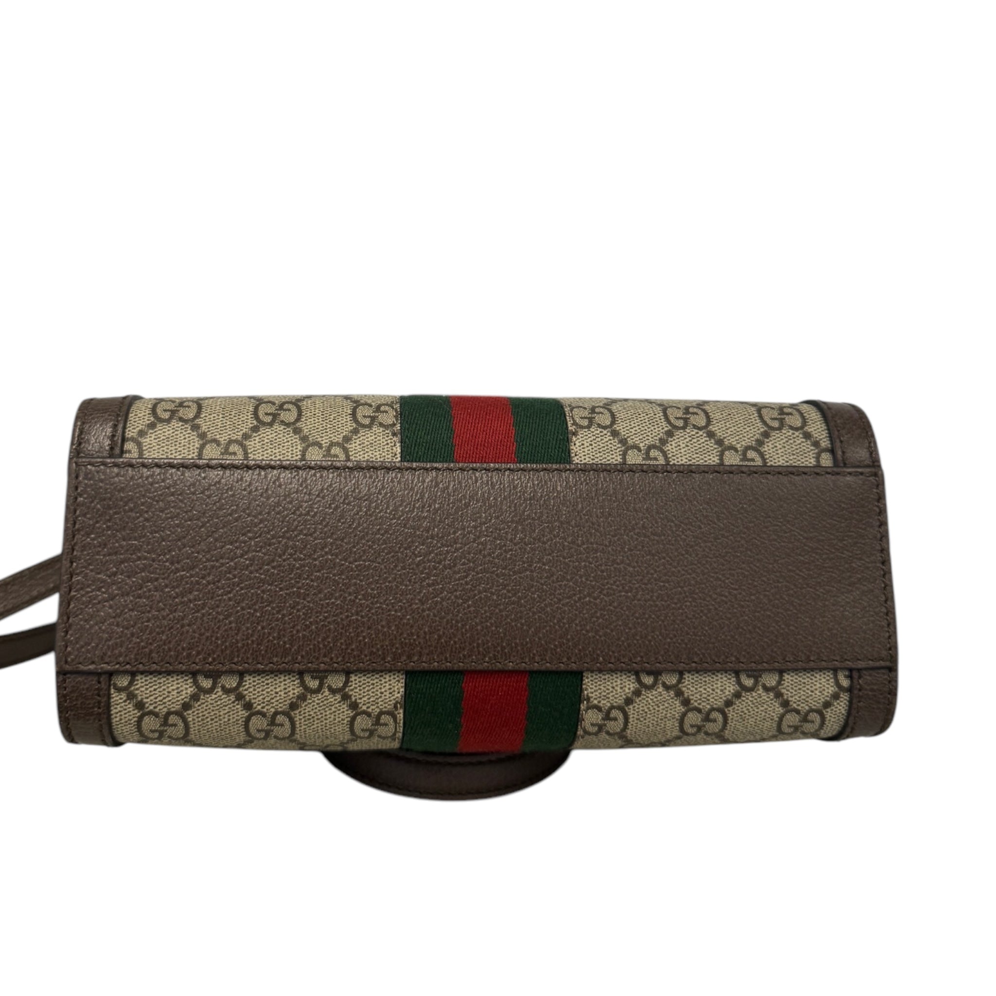 Bolso tote Ophidia pequeño de lona GG Supreme beige USADO