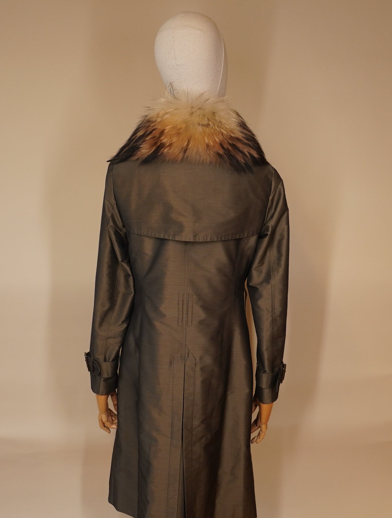 PRE-OWNED BURBERRY LONDON Coat Khaki Women's size 38