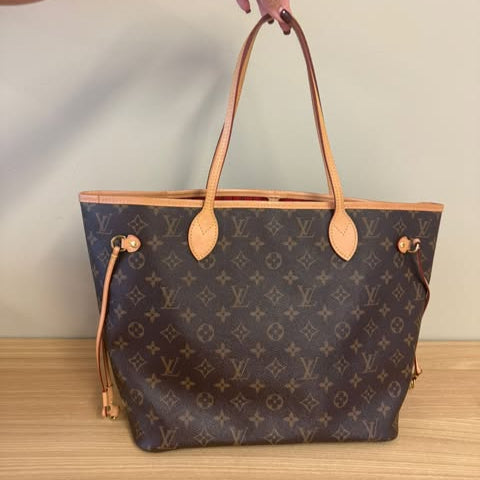 PRE-OWNED Brown Louis Vuitton Monogram Neverfull MM Tote Bag