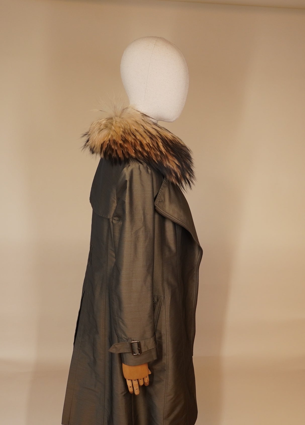 PRE-OWNED BURBERRY LONDON Coat Khaki Women's size 38