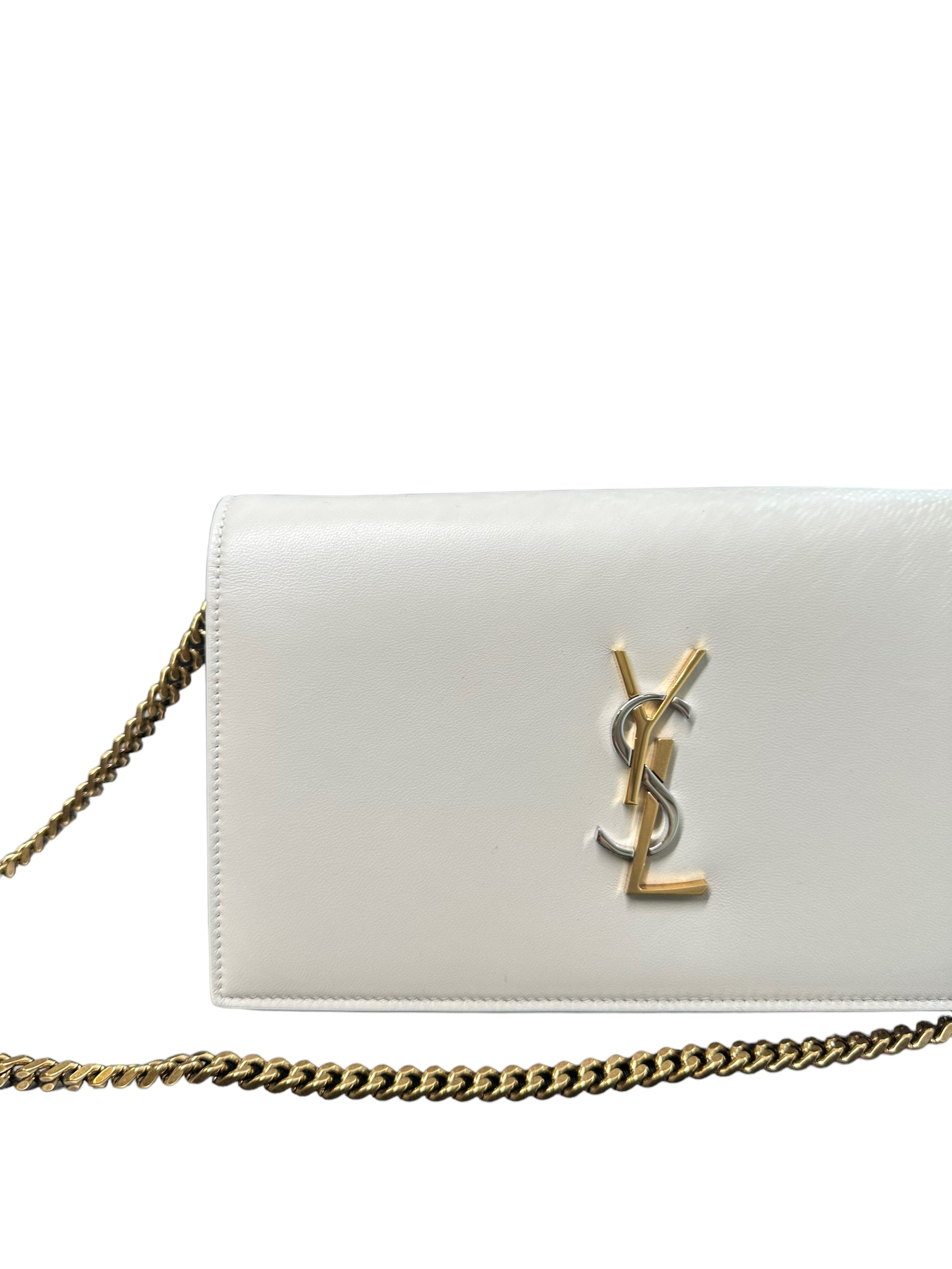 SAINT LAURENT - Cartera con cadena de tres metales 