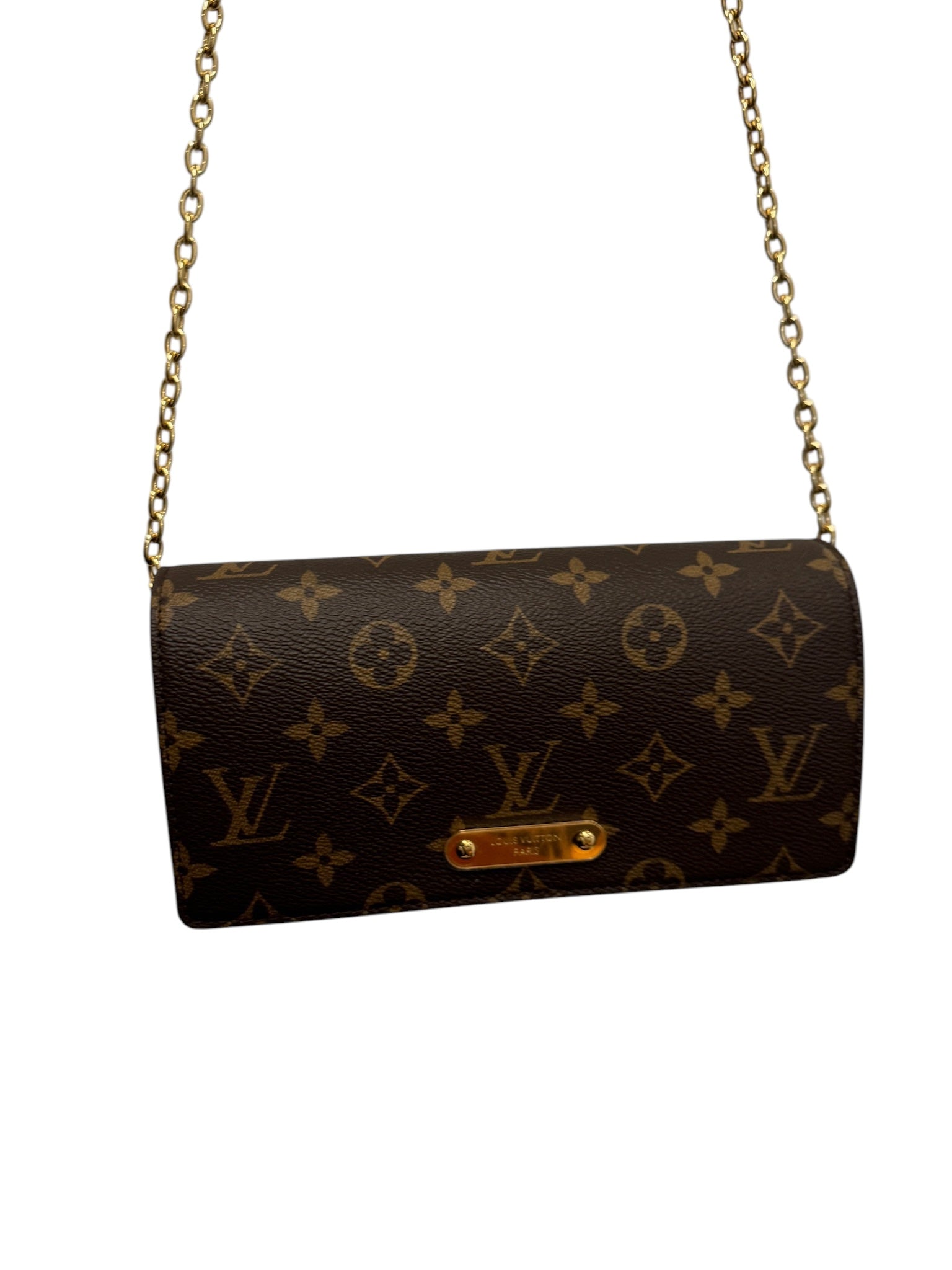 PRE-OWNED LV Monogram Canvas Wallet on Chain Lily