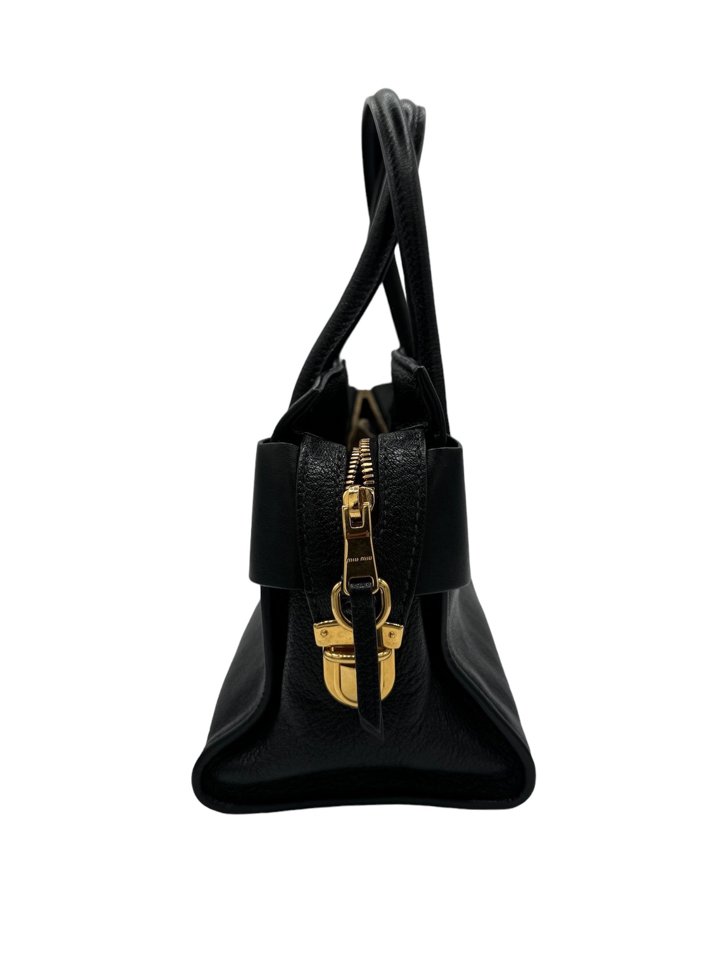 MIU MIU - Fiocco Bow Tote Black Leather