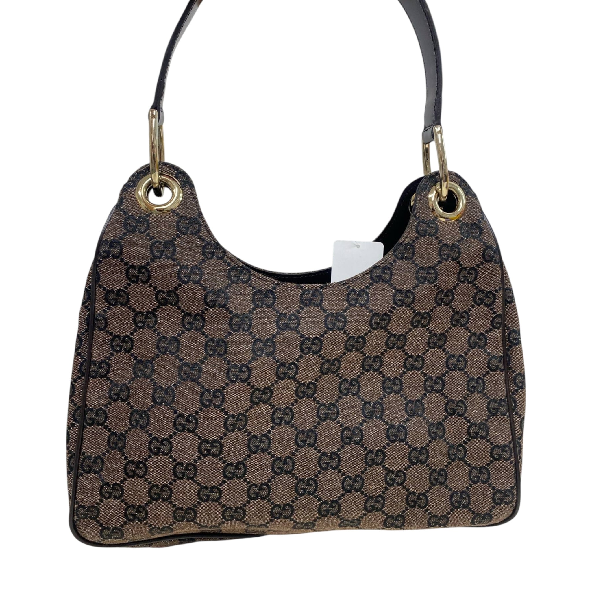 Bolso de hombro tipo hobo con monograma GG en marrón oscuro USADO