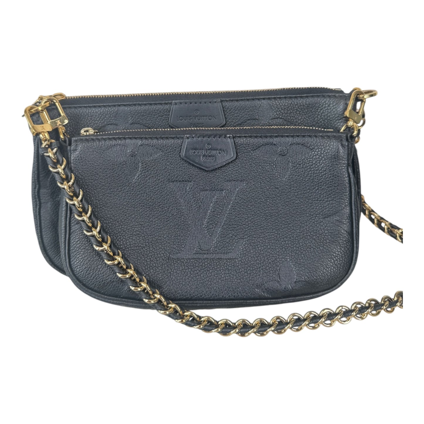 PRE-OWNED LV Black Monogram Empreinte Multi Pochette Accessoires Crossbody Bag