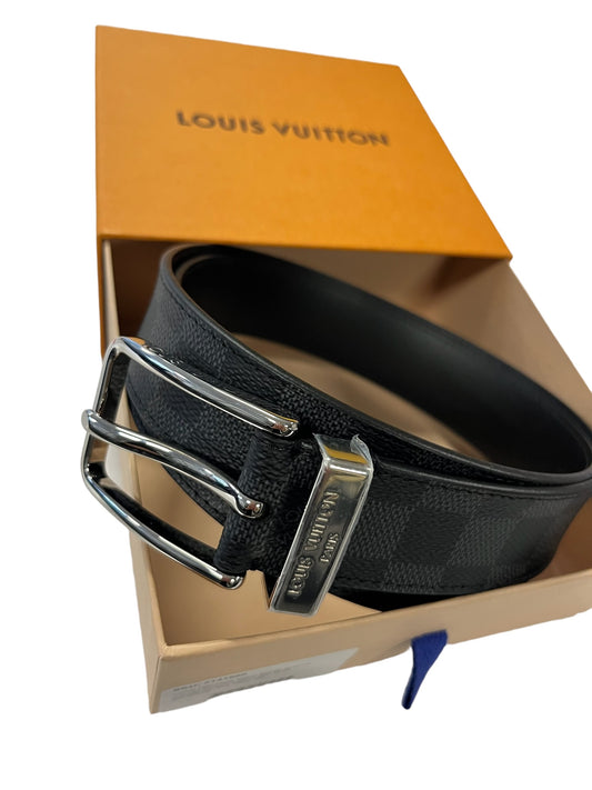 LOUIS VUITTON - Damier Graphite Canvas Pont Neuf 35mm Belt 95/38