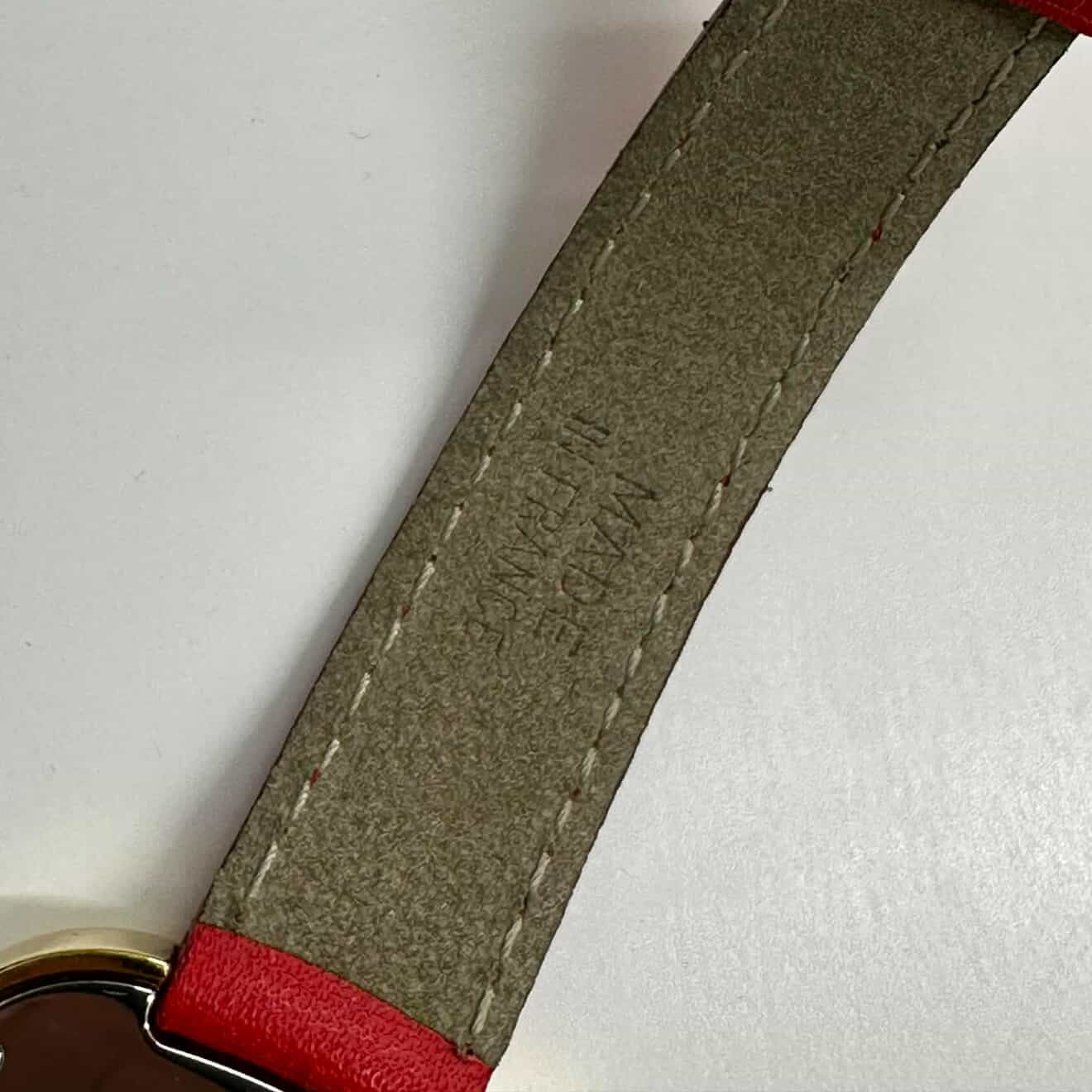 YSL Red Heart Watche dial and leather strap