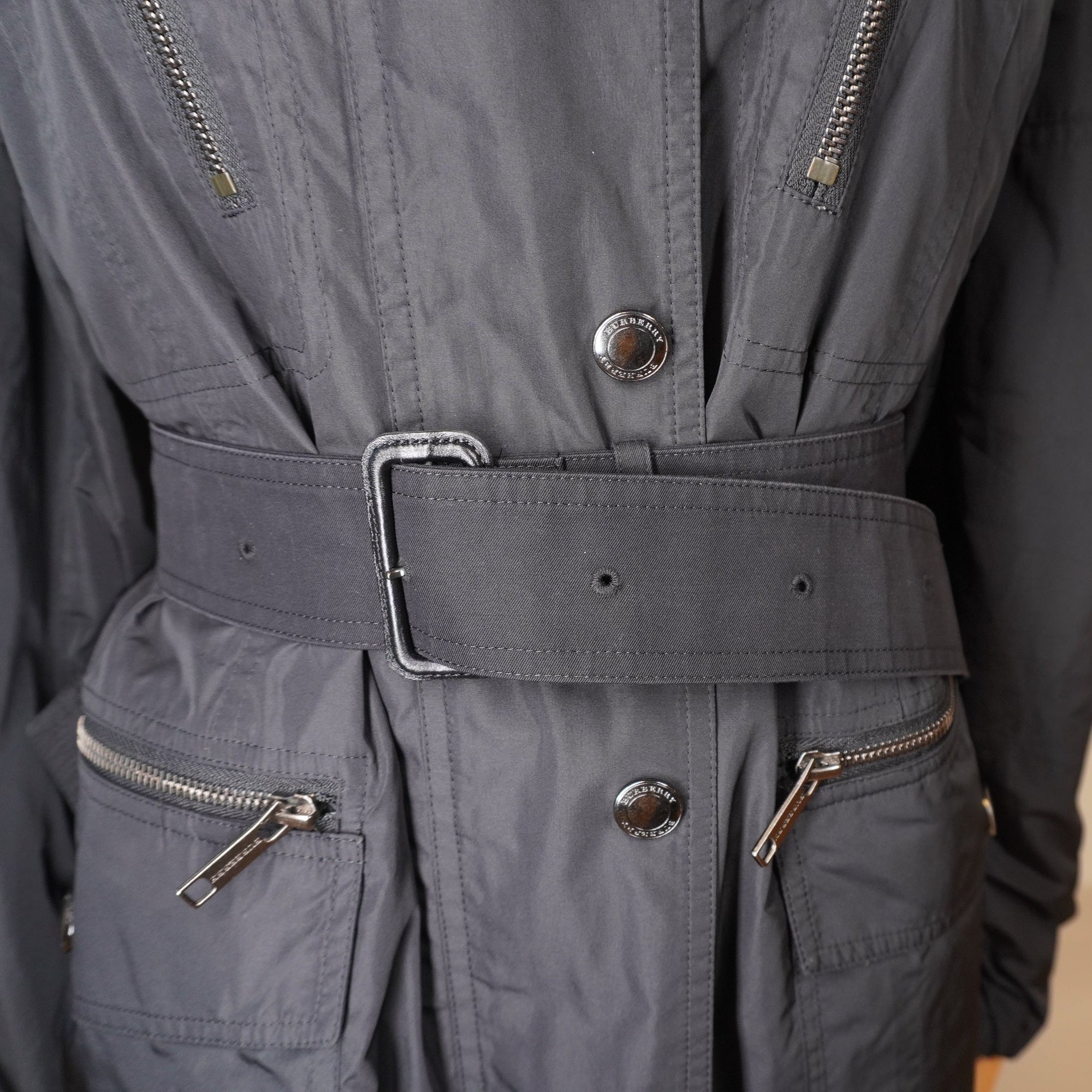 PRE-OWNED Burberry London Belted Raincoat with a Hood