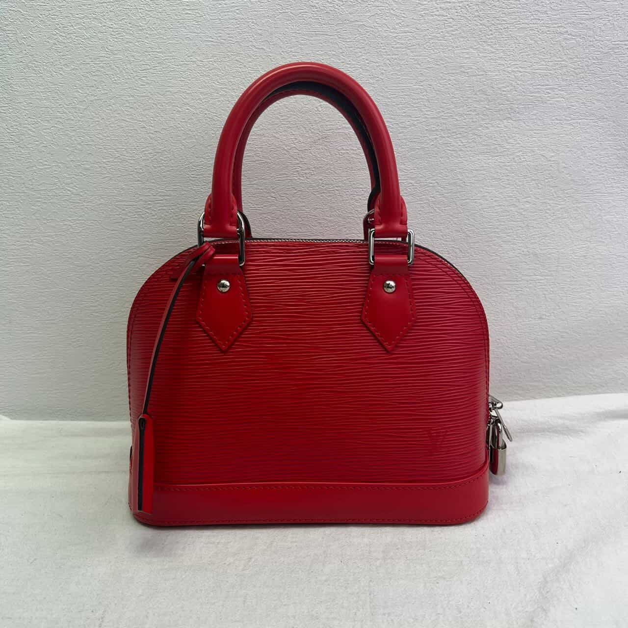 PRE-OWNED LV Alma BB EPI Leather Red Shoulder Bag (PART 1)