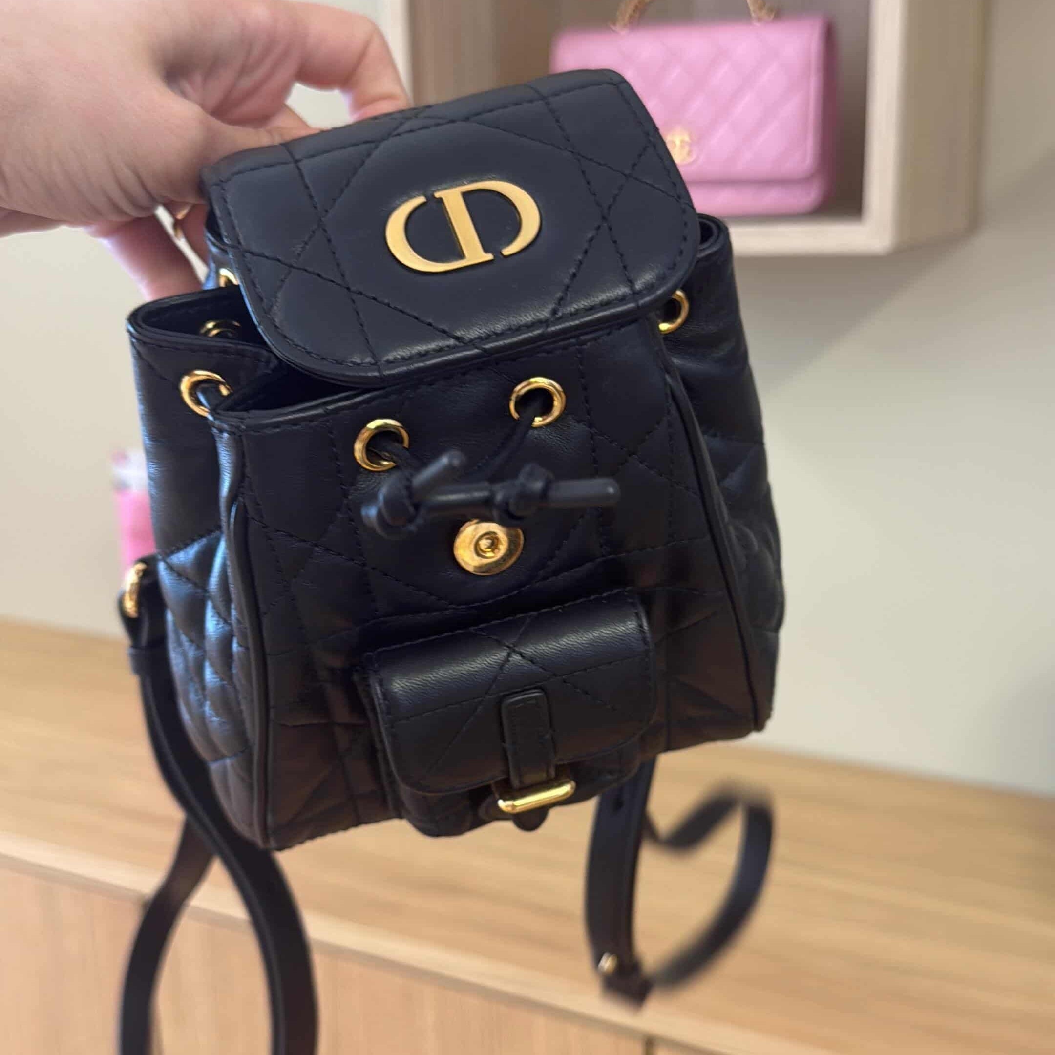 PRE-OWNED CD Caro Backpack Black Leather (PART 2)