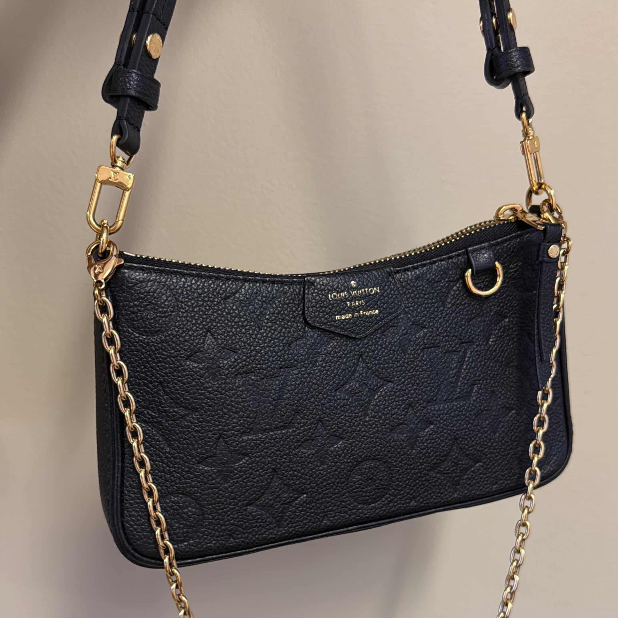 PRE-OWNED LV Easy Pouch On Strap Empreinte Black Shoulder Bag