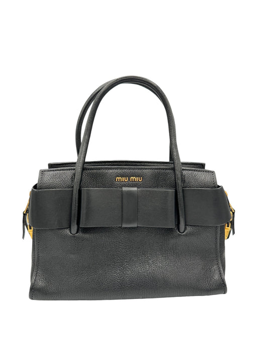 MIU MIU - Fiocco Bow Tote Black Leather