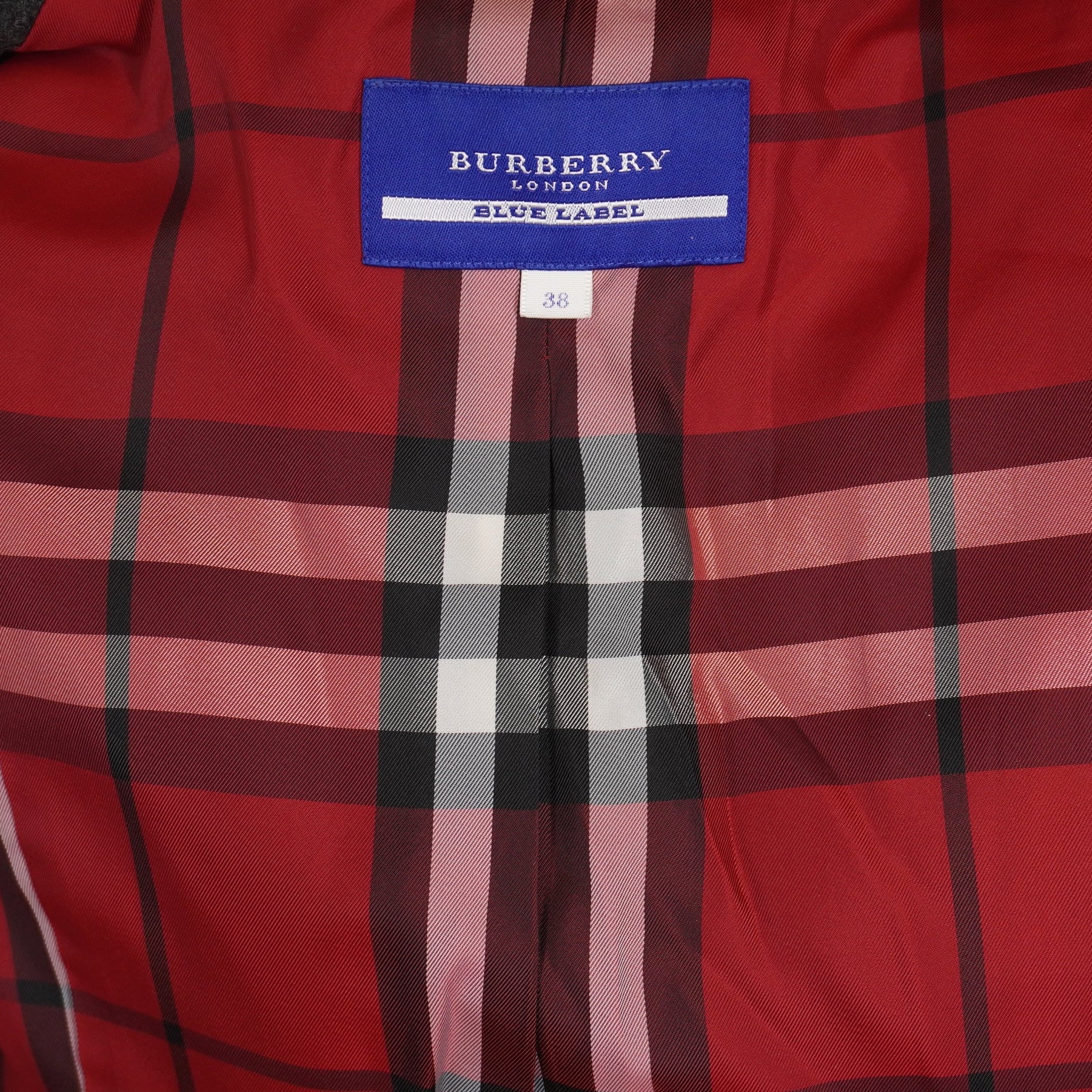 PRE-OWNED BURBERRY Double Rider Jacket Size 38 Wool GREY