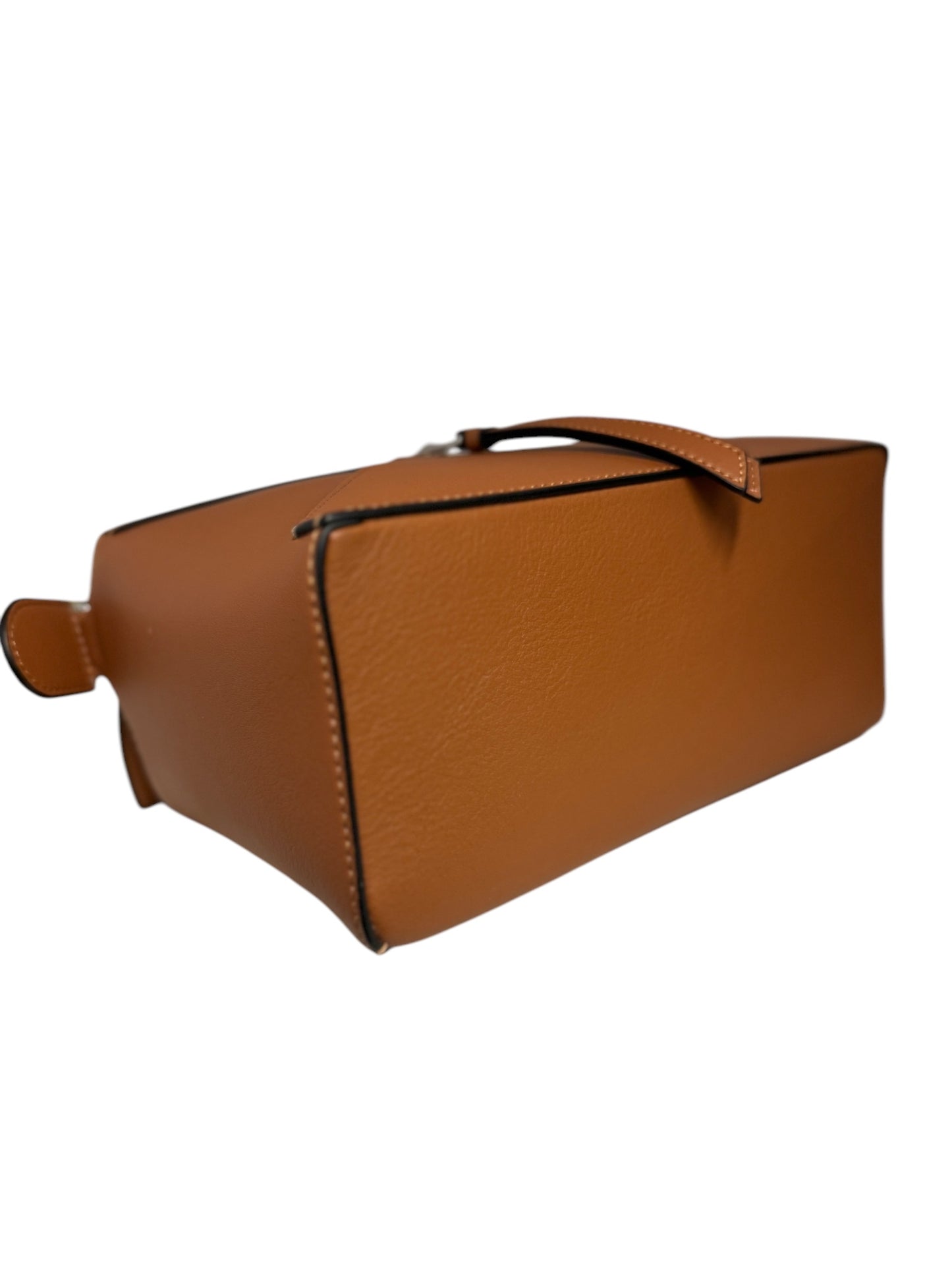 PRE-OWNED Tan Calfskin Small Puzzle Bag