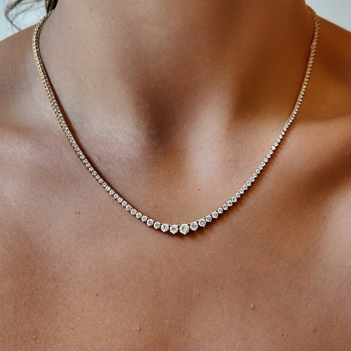 TDC - Lab Diamond 5ct Gradual Tennis Necklace