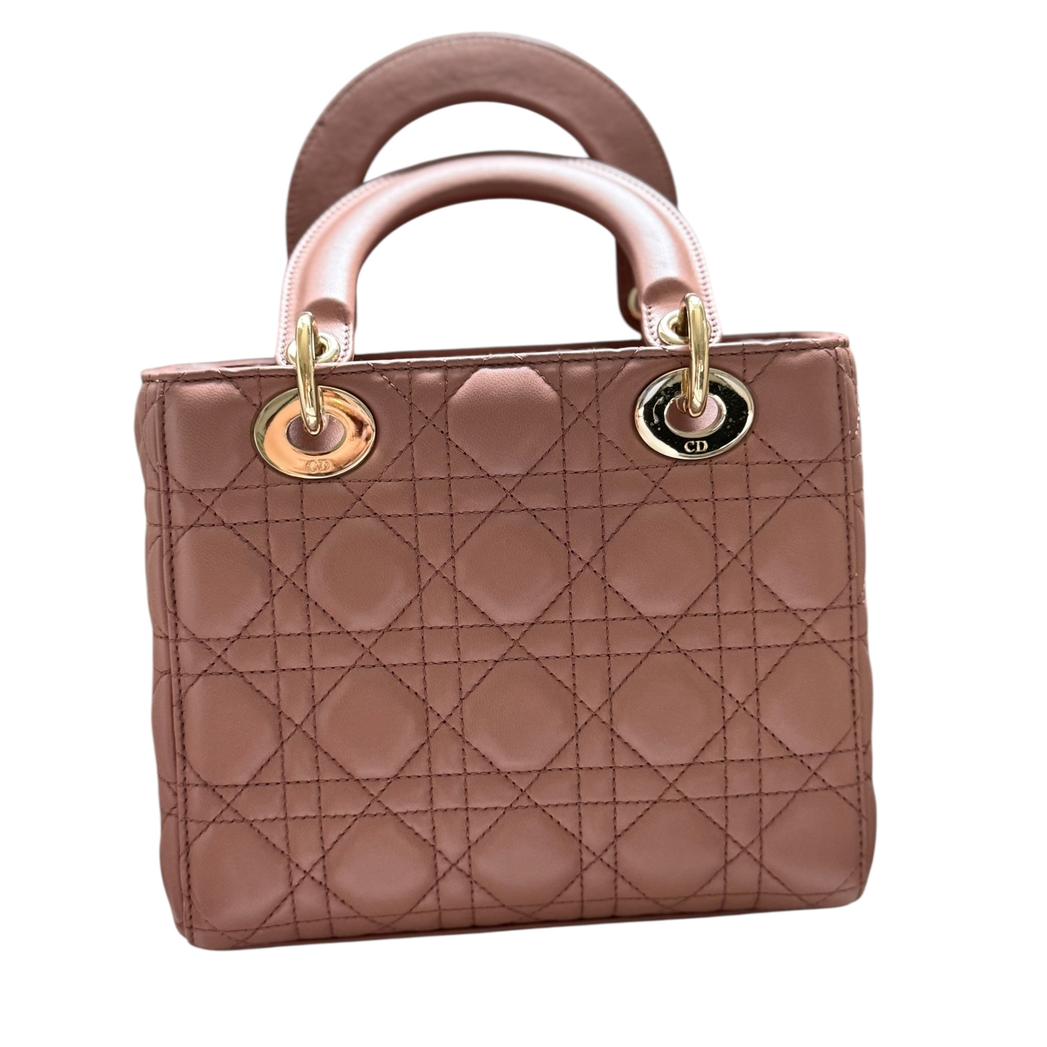 Bolso Fard de piel de cordero Cannage pequeño My ABCDior Lady Dior de segunda mano