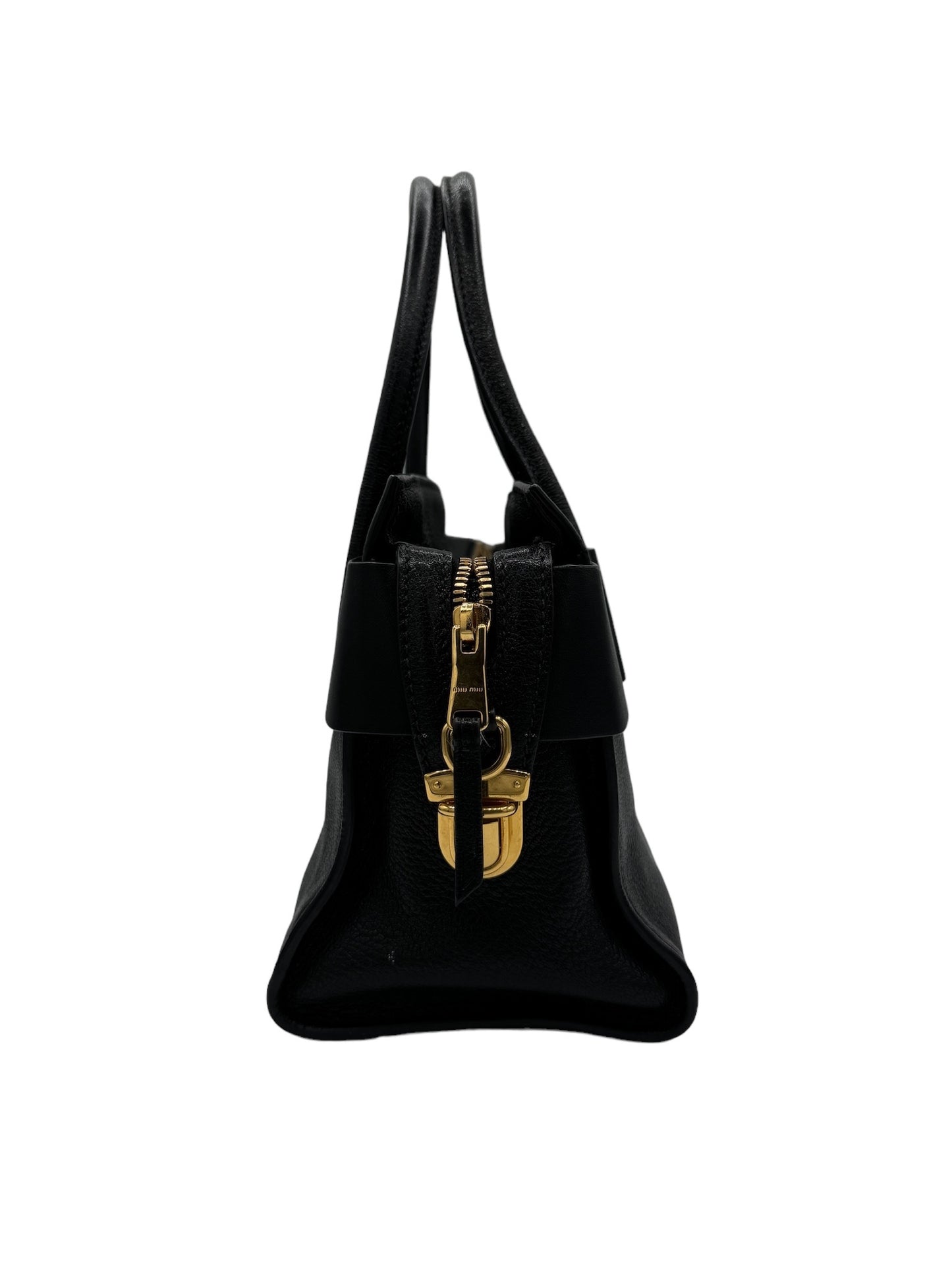 MIU MIU - Fiocco Bow Tote Black Leather