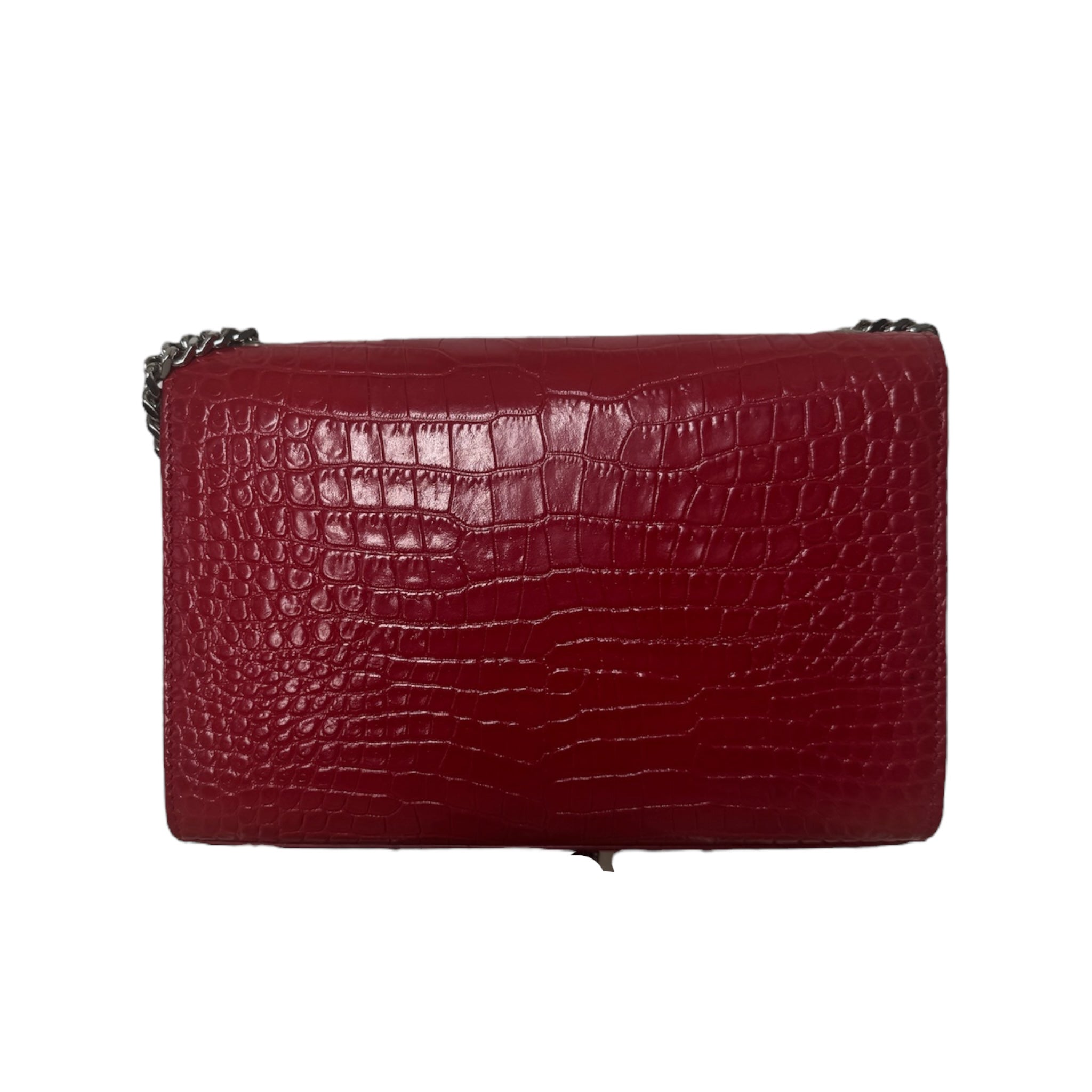 PRE-OWNED YSL Red Calfskin Kate Tassel Crossbody Bag