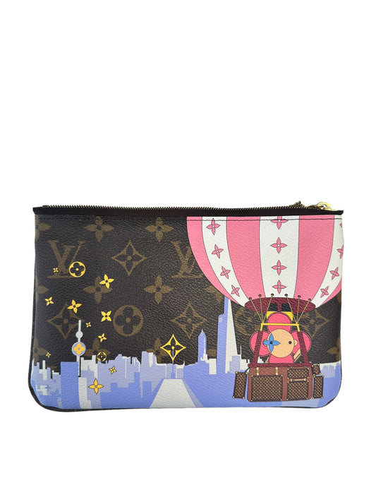 LOUIS VUITTON - Monogram Canvas Vivienne Christmas Animation Double Zip Pochette