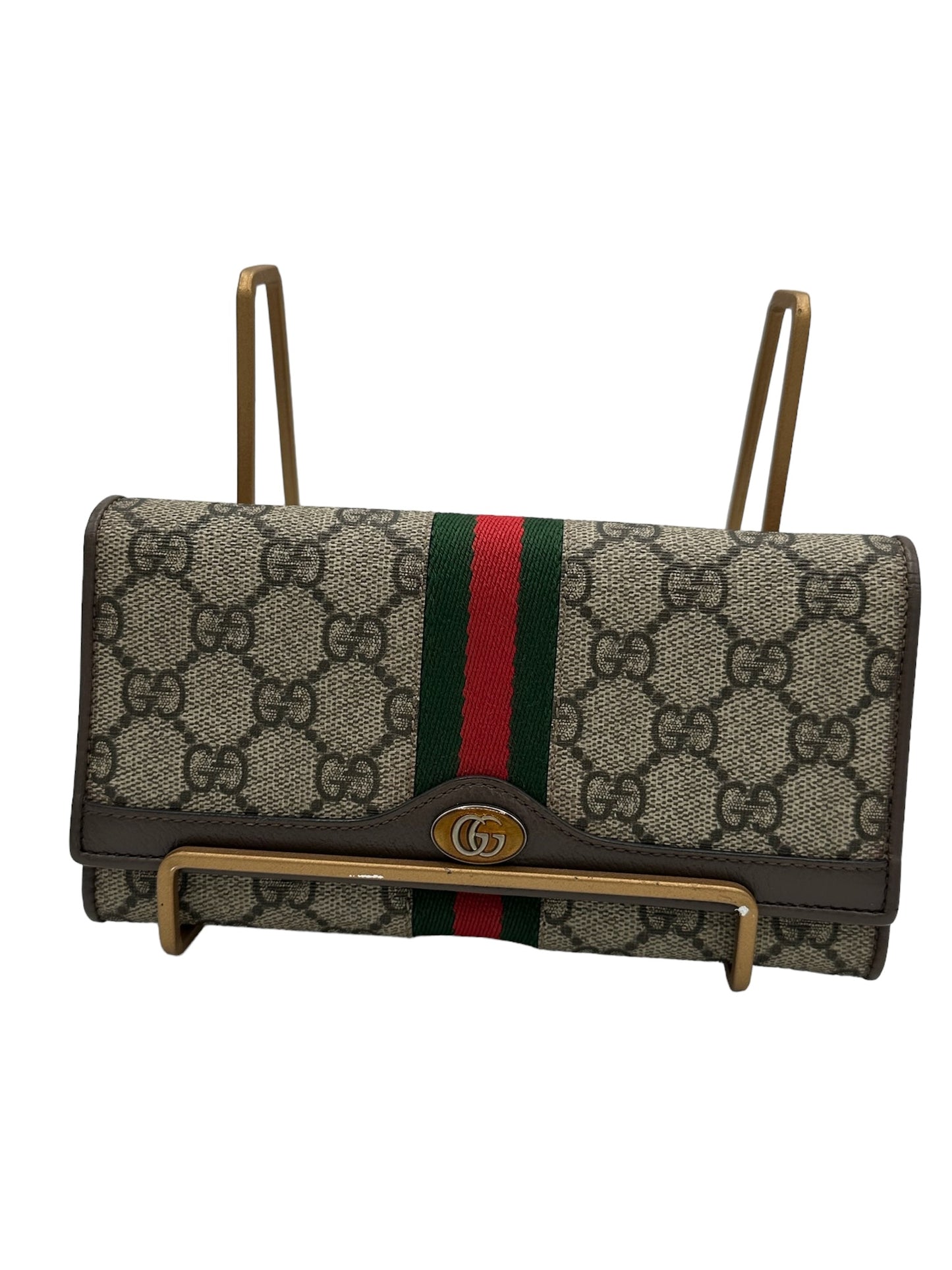 GUCCI - Bolso bandolera con cadena y monograma tribanda Ophidia de GG Supreme en color beige