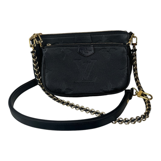 PRE-OWNED LV Black Monogram Empreinte Multi Pochette Accessoires Crossbody Bag