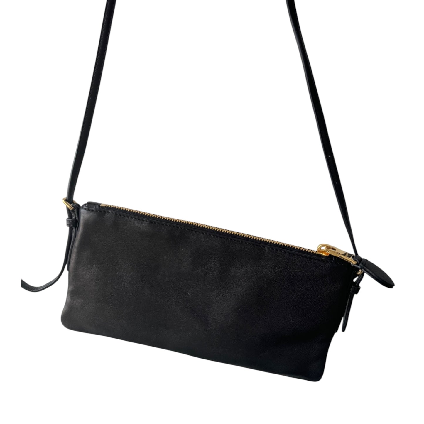 PRE-OWNED Black Nappa Leather Mini Pouch Shoulder Bag