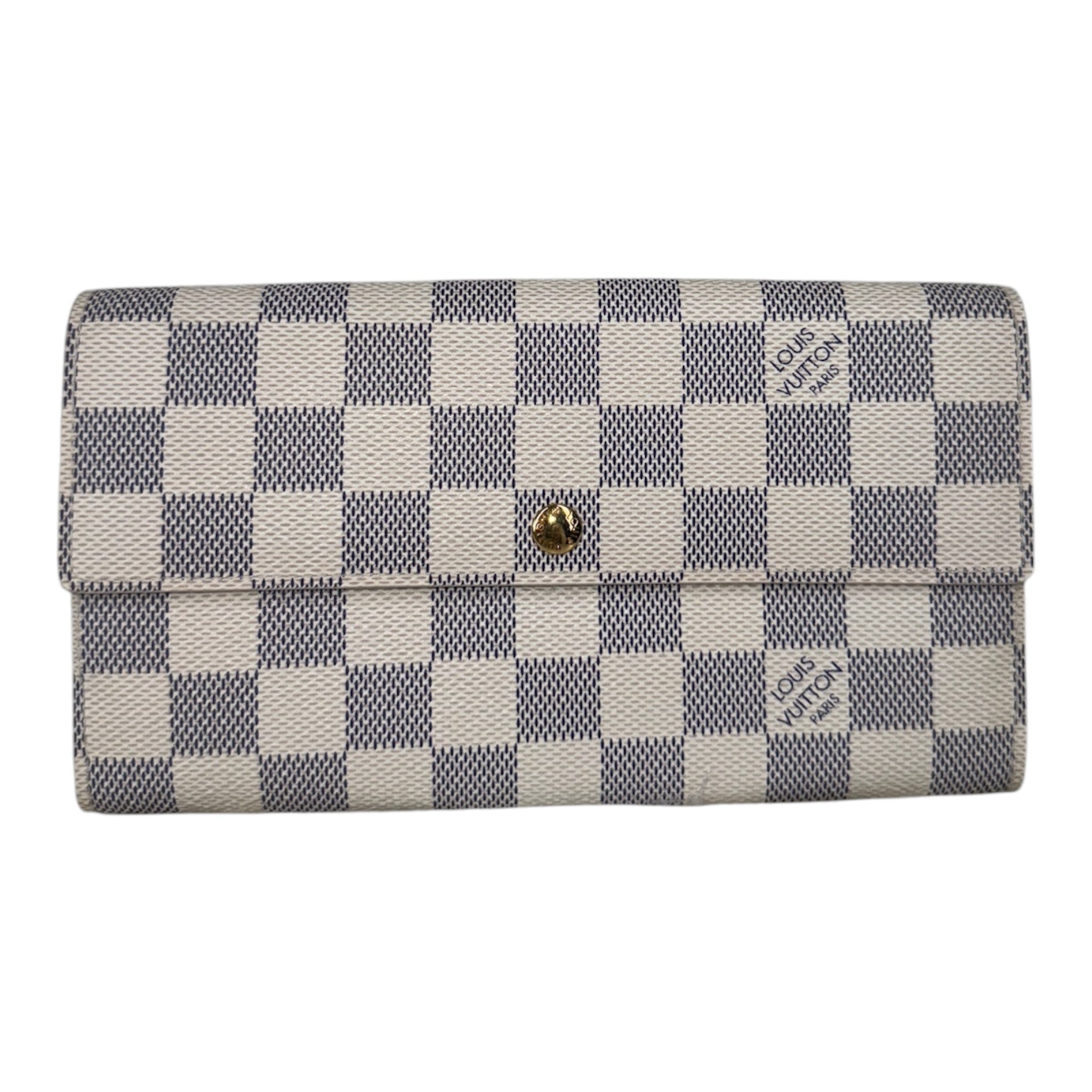 PRE-OWNED LV Damier Azur Sarah Continental Wallet