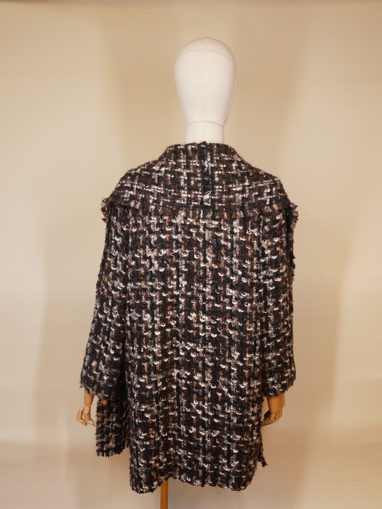 PRE-OWNED Single-Breasted Tweed Coat Women's size 38