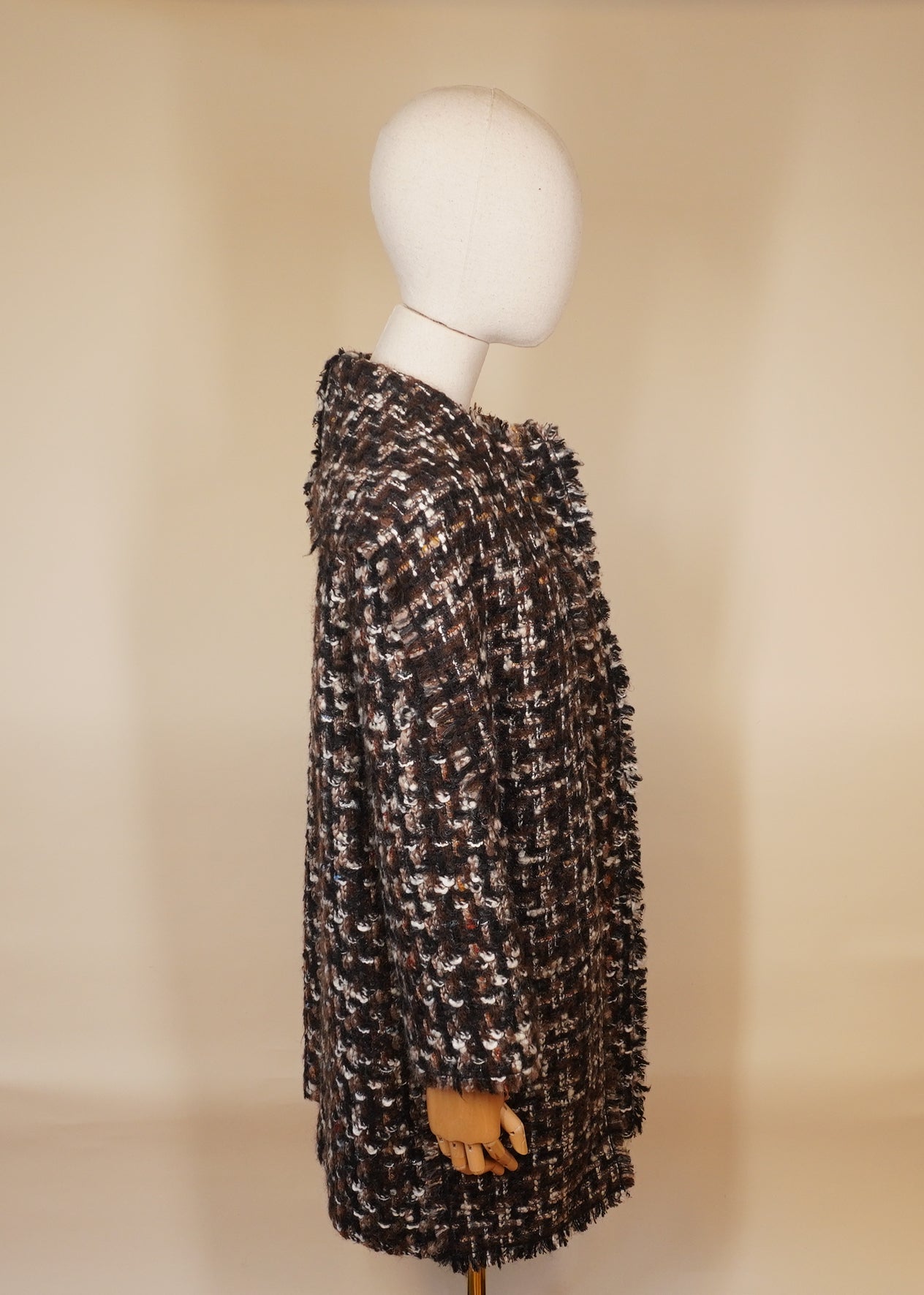 PRE-OWNED Single-Breasted Tweed Coat Women's size 38