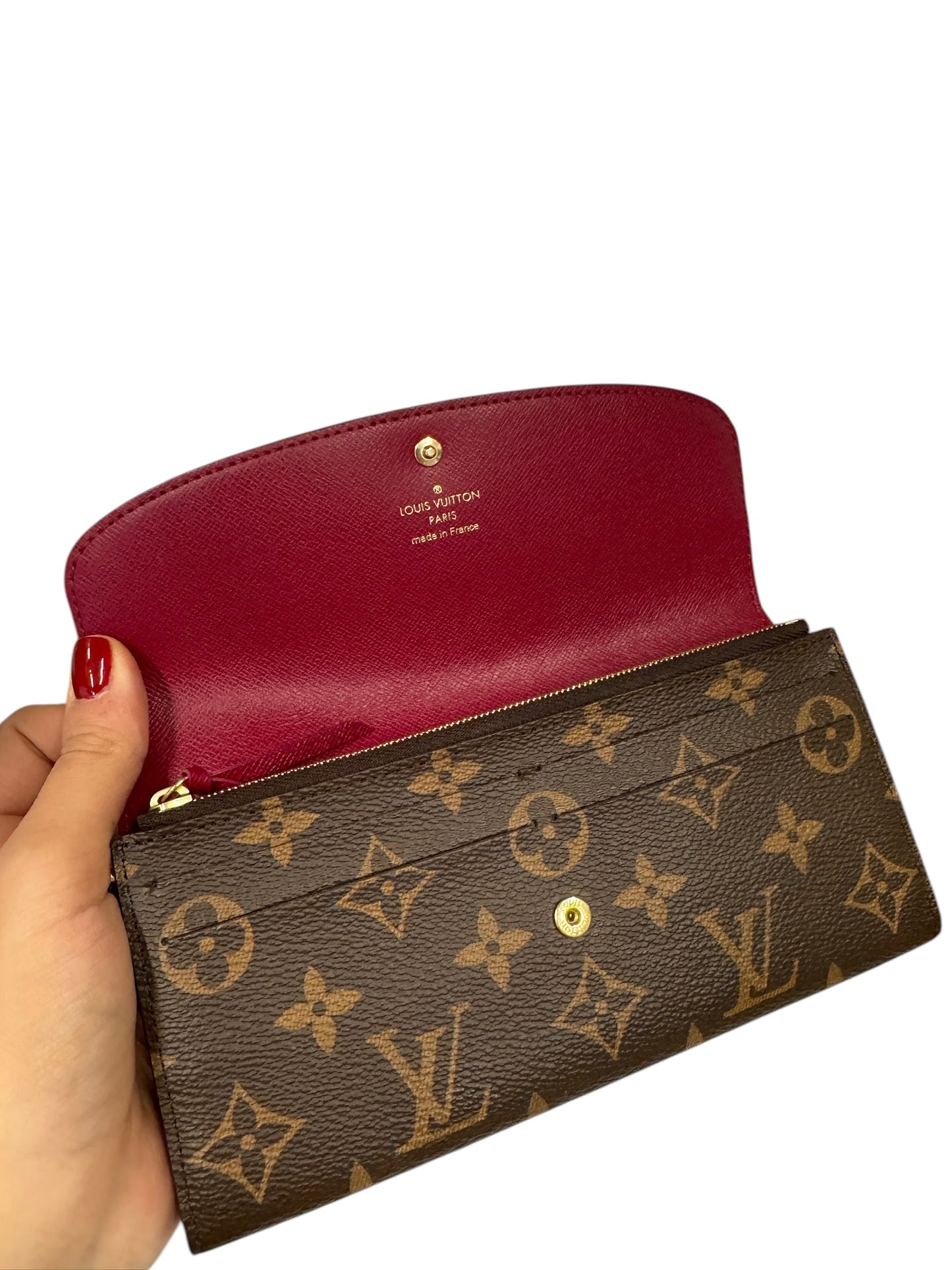 PRE-OWNED LV Monogram Canvas Emilie Wallet