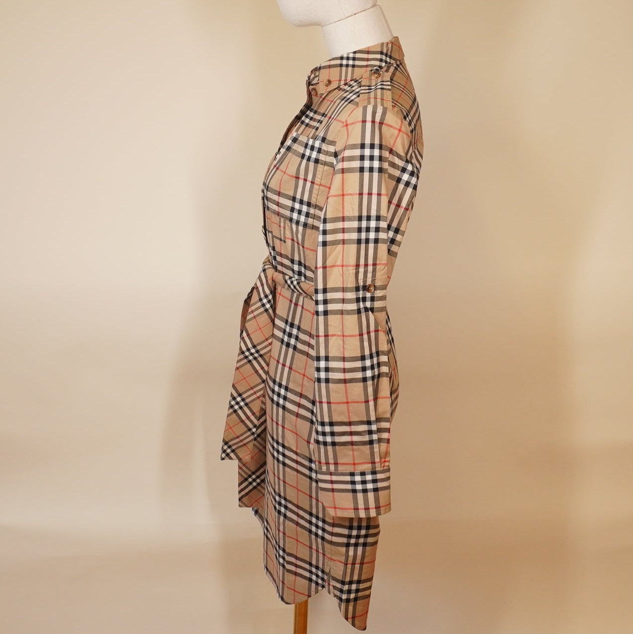 PRE-OWNED BURBERRY Vintage Check-pattern shirt dress S