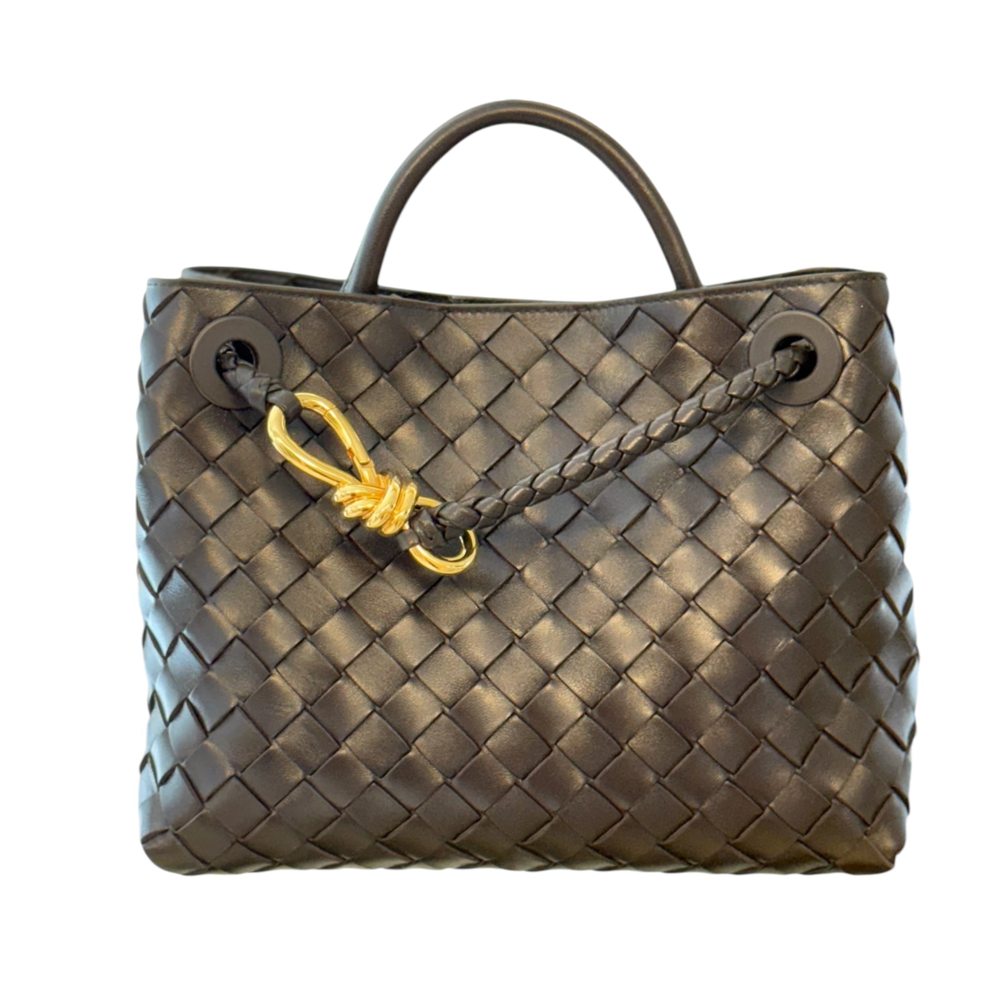 SEGUNDA MANO Negro Fondant Nappa Intrecciato Pequeño Andiamo 