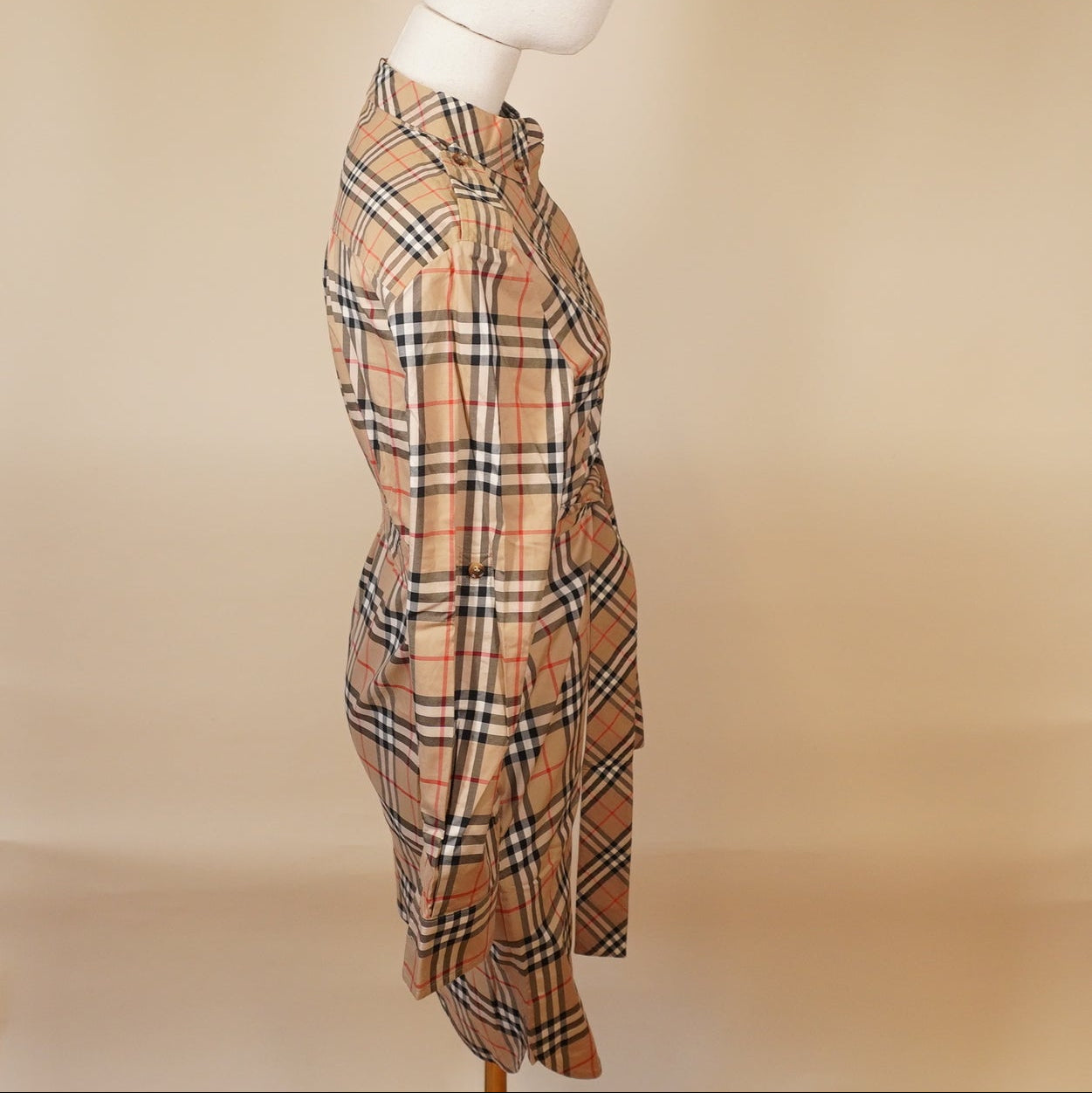 PRE-OWNED BURBERRY Vintage Check-pattern shirt dress S