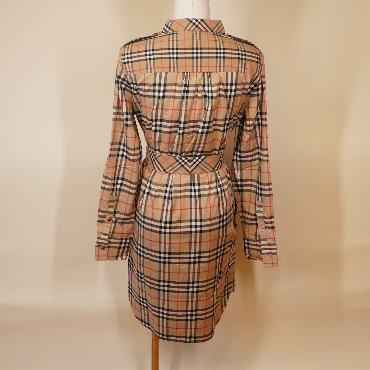 PRE-OWNED BURBERRY Vintage Check-pattern shirt dress S