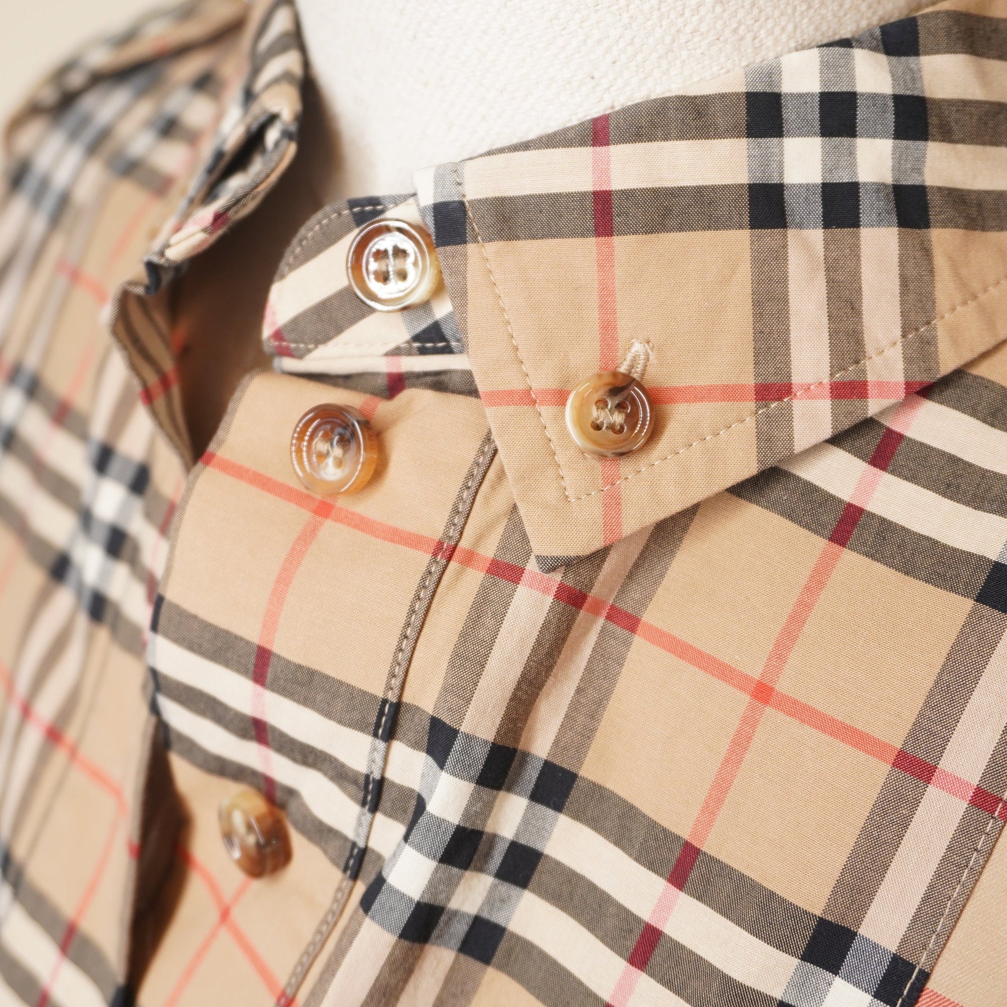 PRE-OWNED BURBERRY Vintage Check-pattern shirt dress S