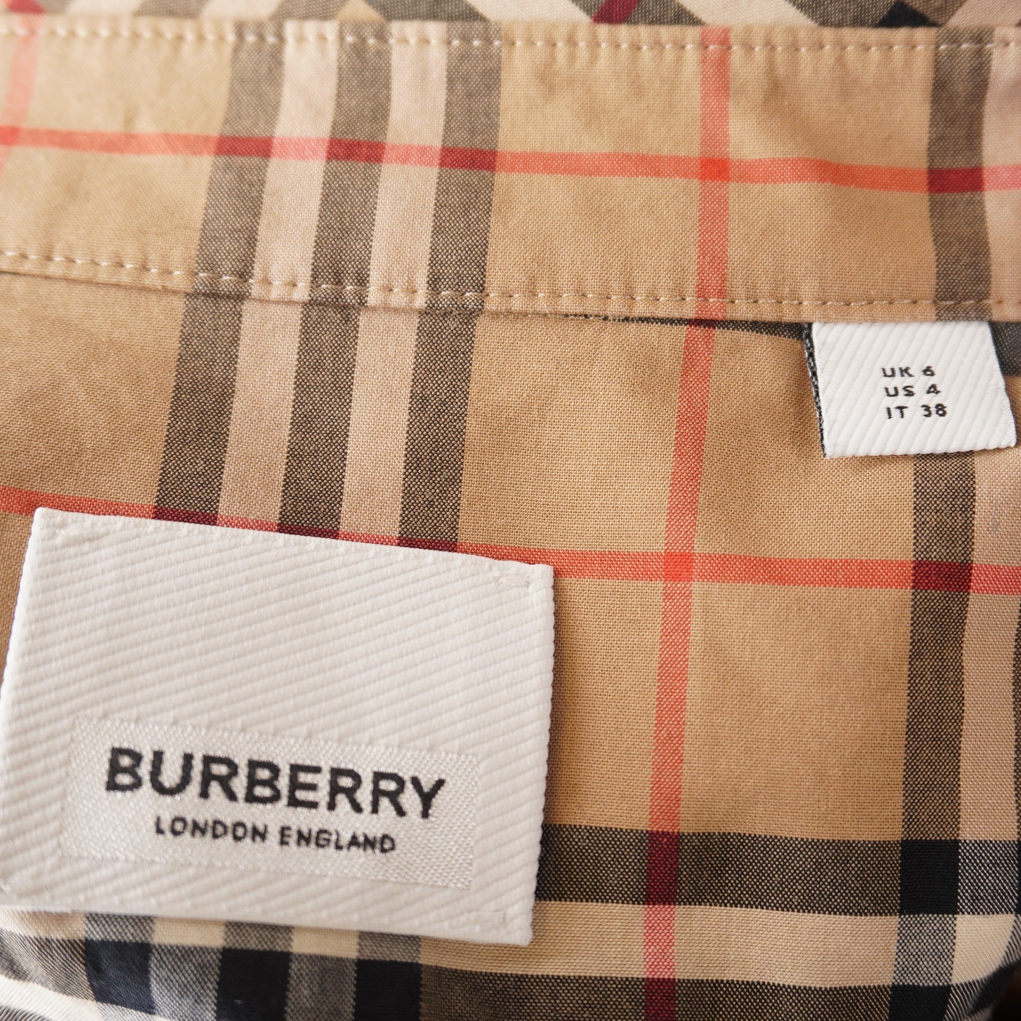 PRE-OWNED BURBERRY Vintage Check-pattern shirt dress S